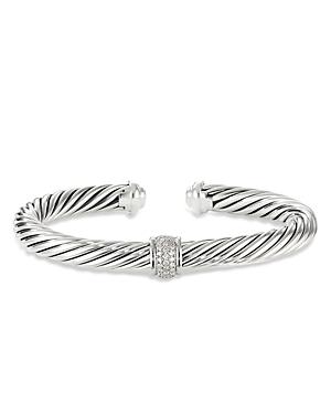 Womens Cable Classics Bracelet with Pav Diamond Station Product Image