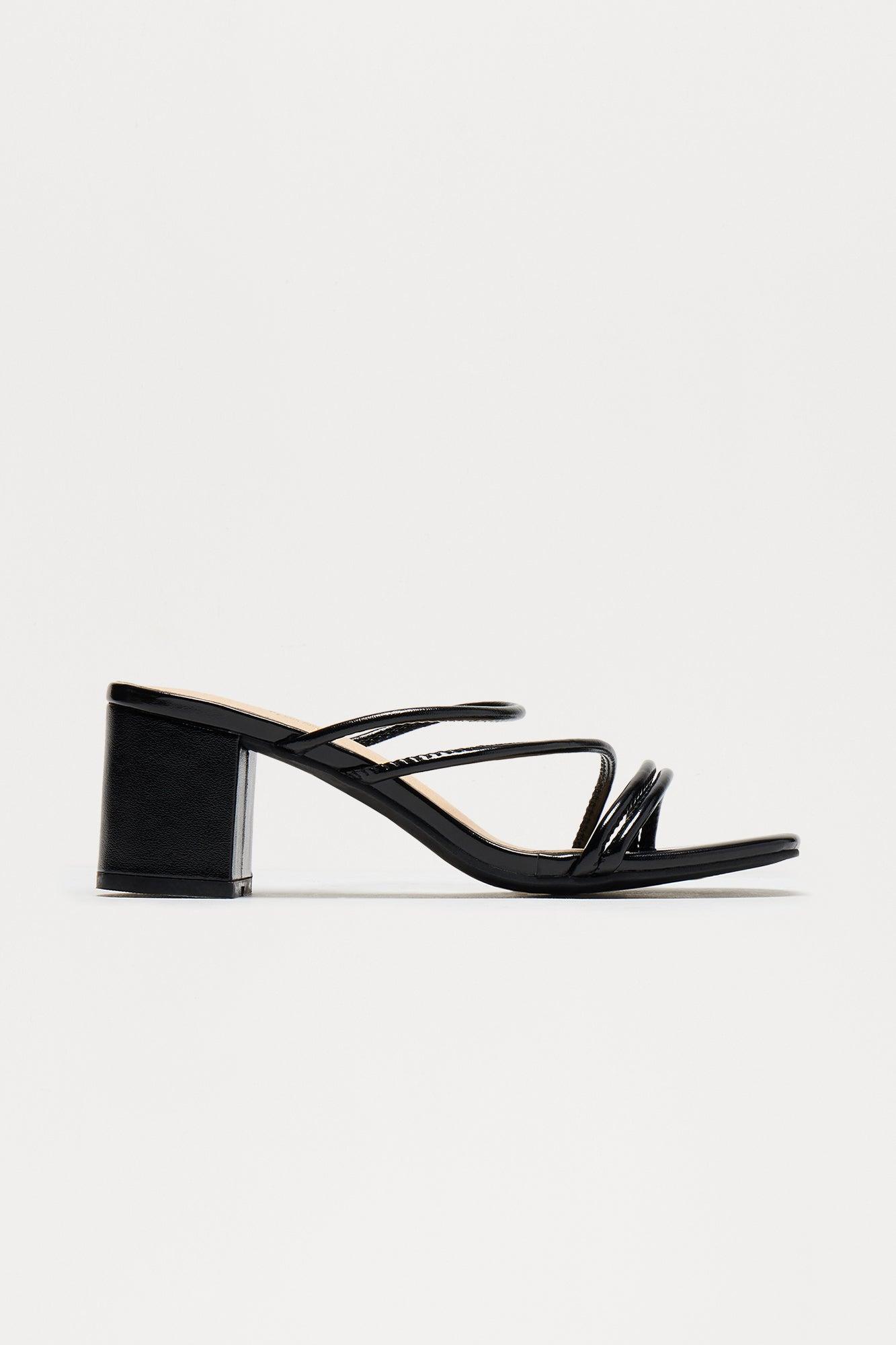 Cristaly Faux Leather Mules - Black Product Image