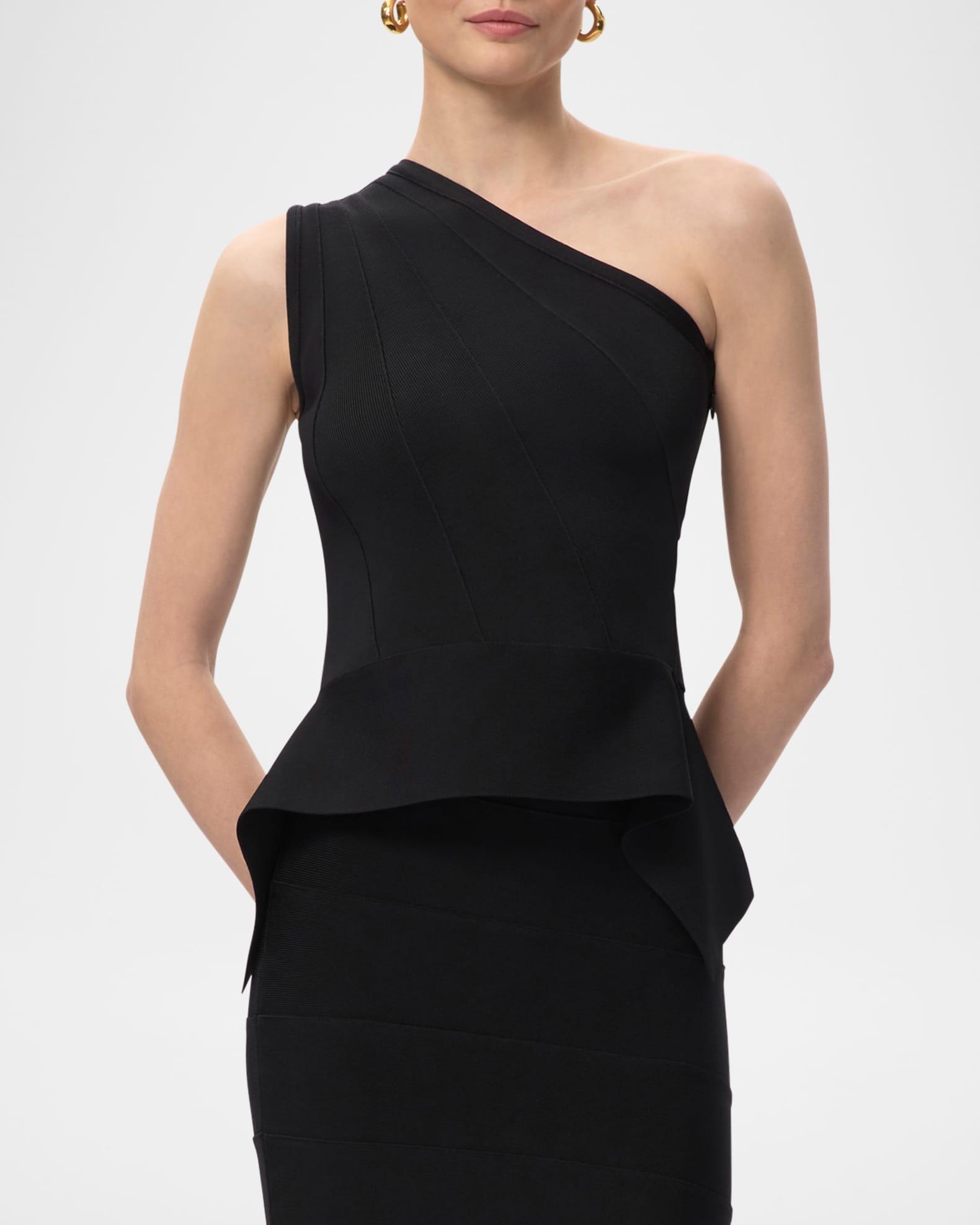 The Betty One-Shoulder Peplum Top Product Image