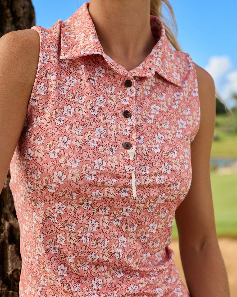The Azaleas - Sunset Ladies Sleeveless Golf Polo Product Image