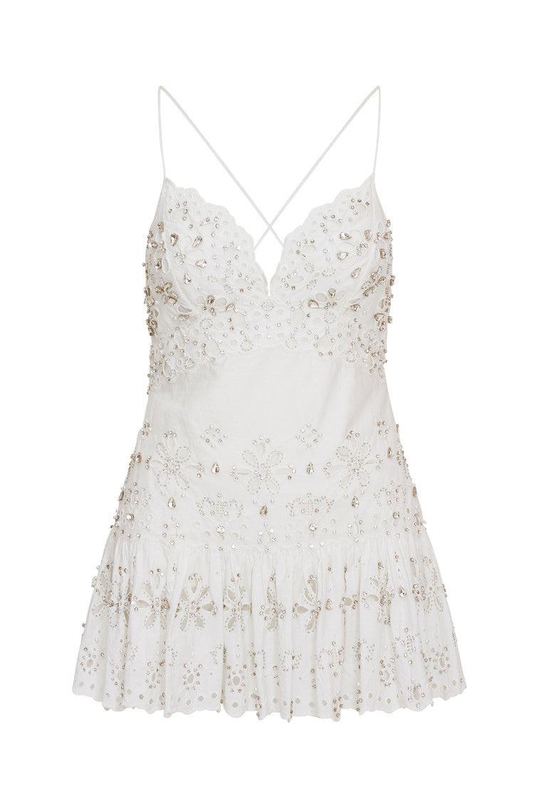 Catana Rhinestone Cotton Mini Dress Product Image
