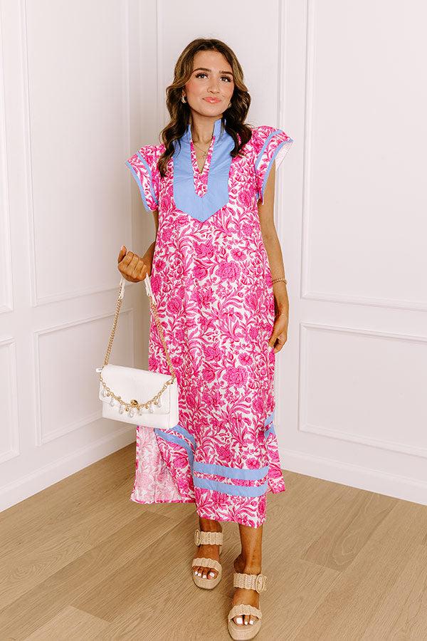 Veranda Views Floral Midi Dress in Pink Product Image