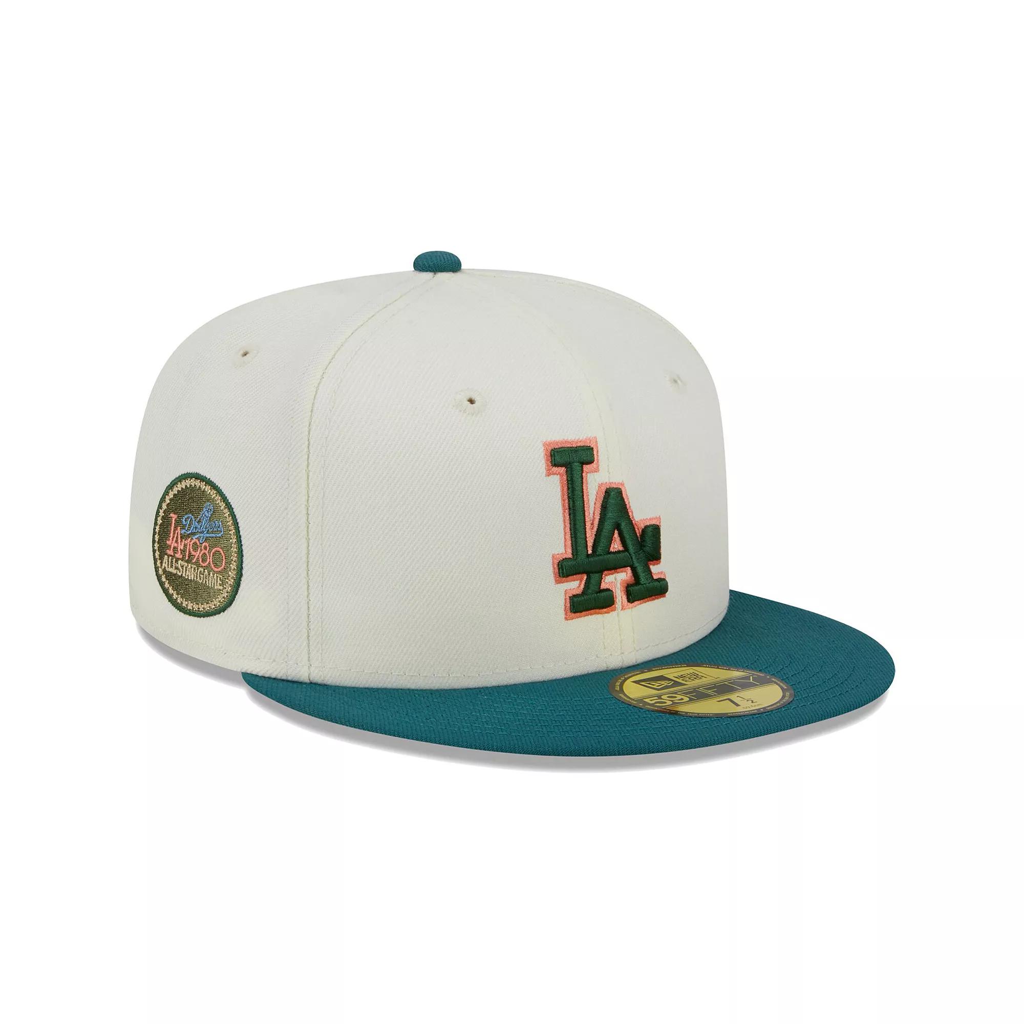 Men's New Era Cream Los Angeles Dodgers Chrome Evergreen 59FIFTY Fitted Hat,  Product Image