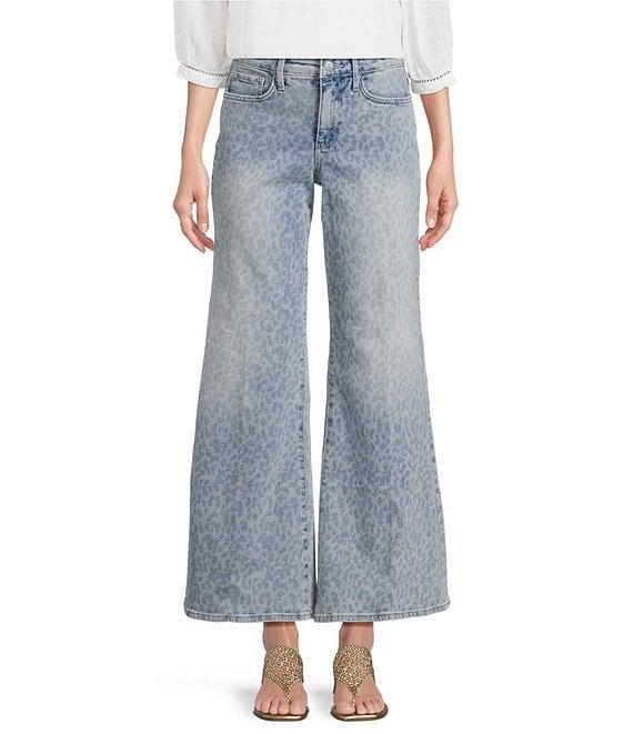 NYDJ Mia Animal Print Stretch Denim Lift Tuck® High Rise Palazzo Ankle Jeans Product Image