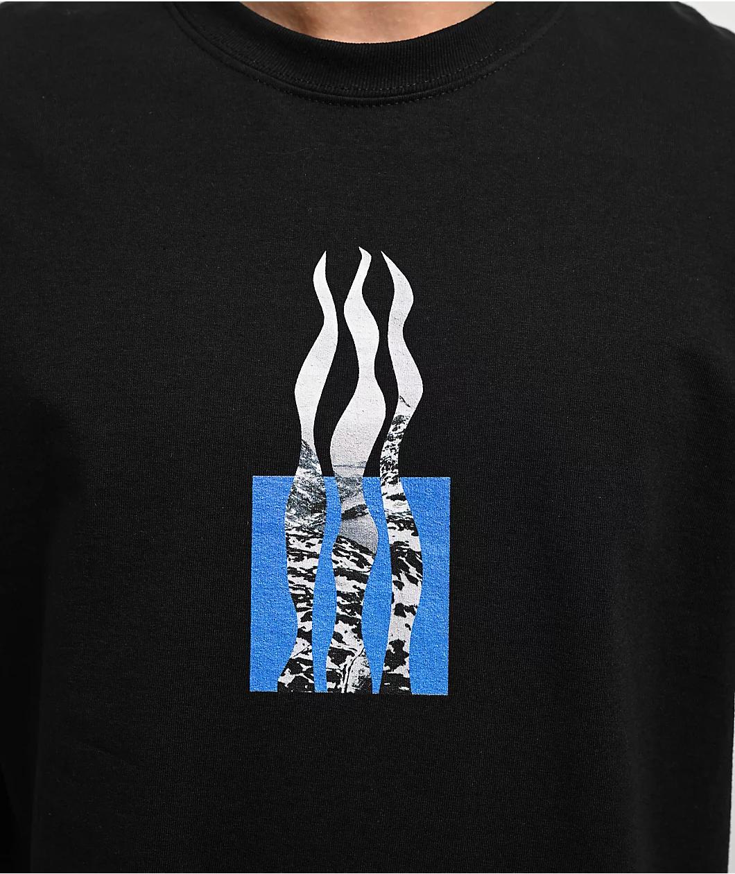 POETICCOLLECTIVE Flames Black T-Shirt Product Image