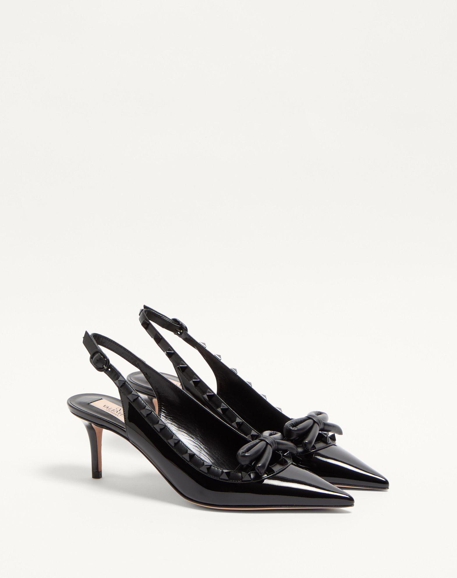 Rockstud Bow Slingback Pump In Patent Leather With Matching Studs 60Mm Product Image