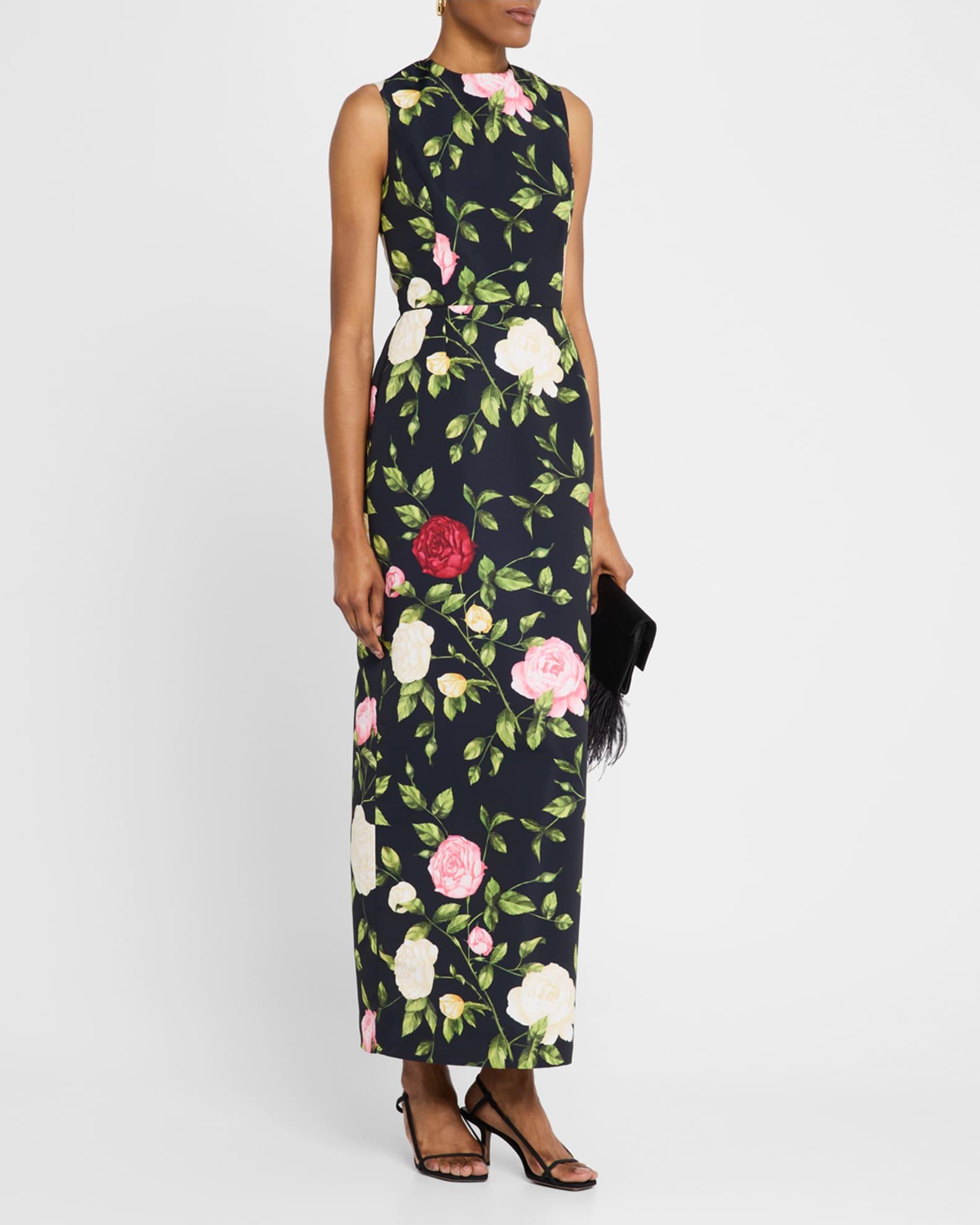 Rose Print Faille Dress Product Image