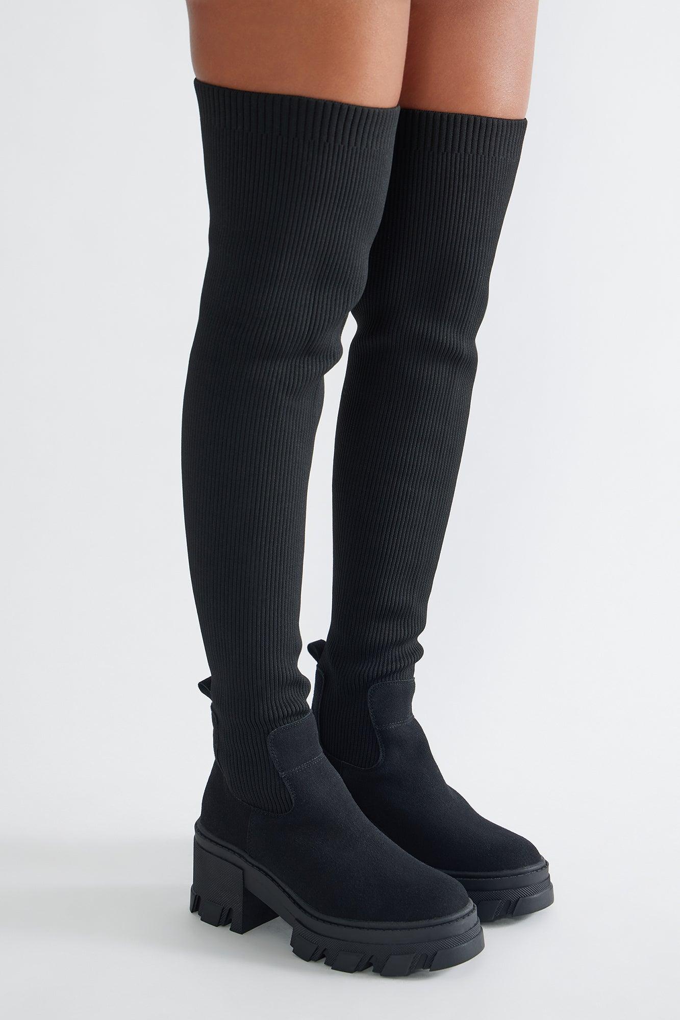 Roady Thigh High Boots - Black Female Product Image