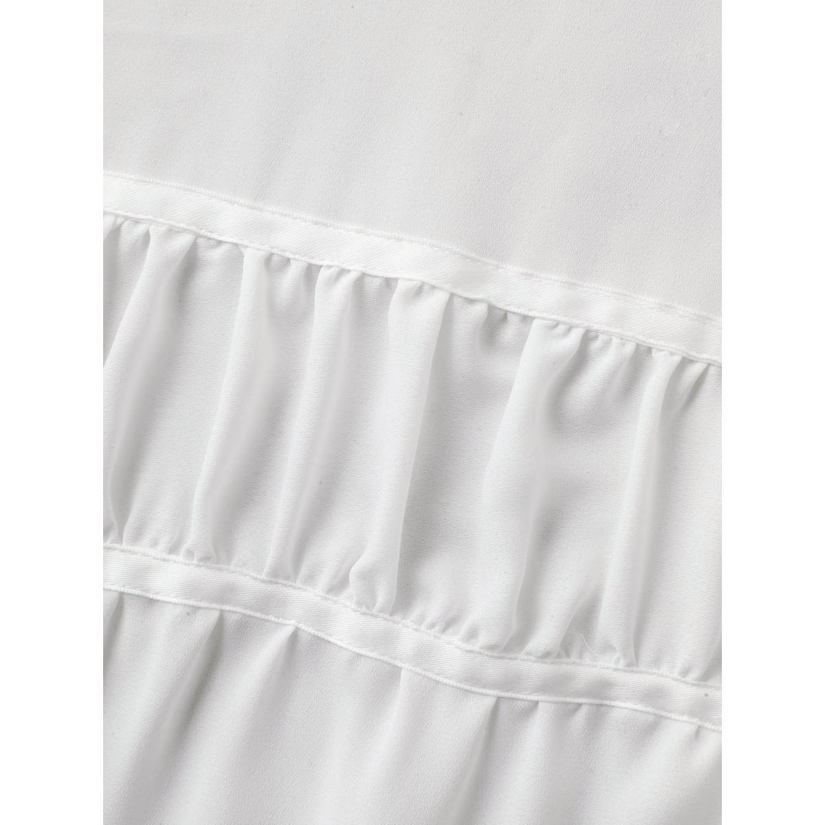 Plus Size Shirred Front-Tie Webbed Kimono Women Originalwhite Woven ribbon&lace trim Vacation Kimonos BloomChic 26/4X Product Image