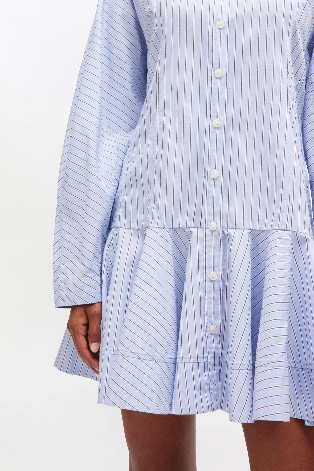 Blue Stripe Shirt Dress Product Image