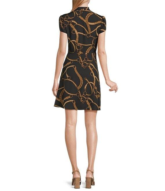 Lauren Ralph Lauren Makeda Short Sleeve Belt Print Fit And Flare Dress Product Image