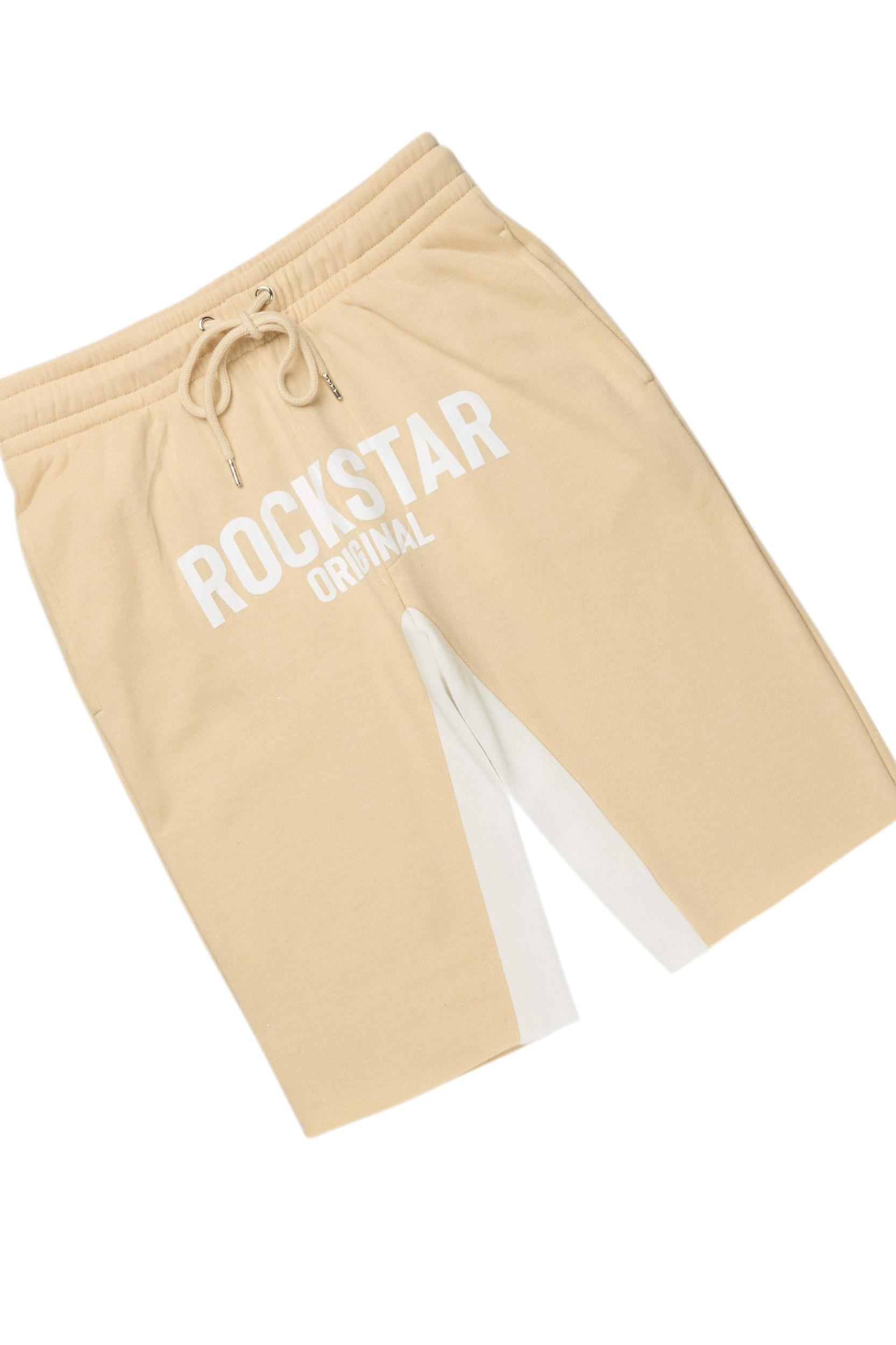 Sana White/Beige T-Shirt Short Set Male Product Image