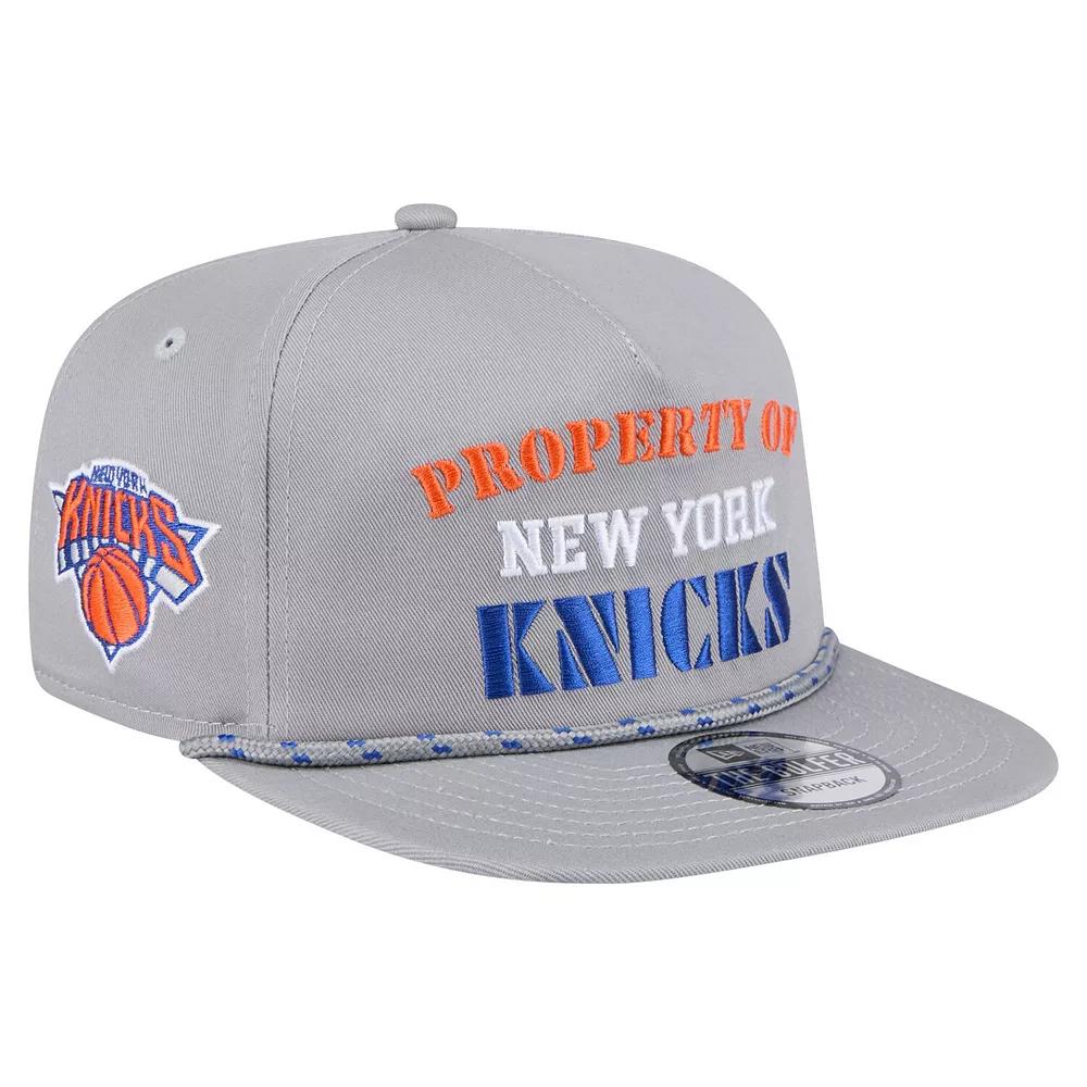 Men's New Era Gray New York Knicks Throwback Property Of Golfer Snapback Hat, Grey Product Image