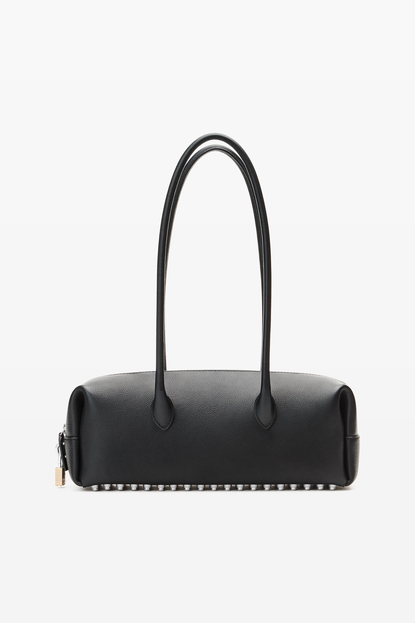Black Leather Roux Medium Shoulder Bag Product Image