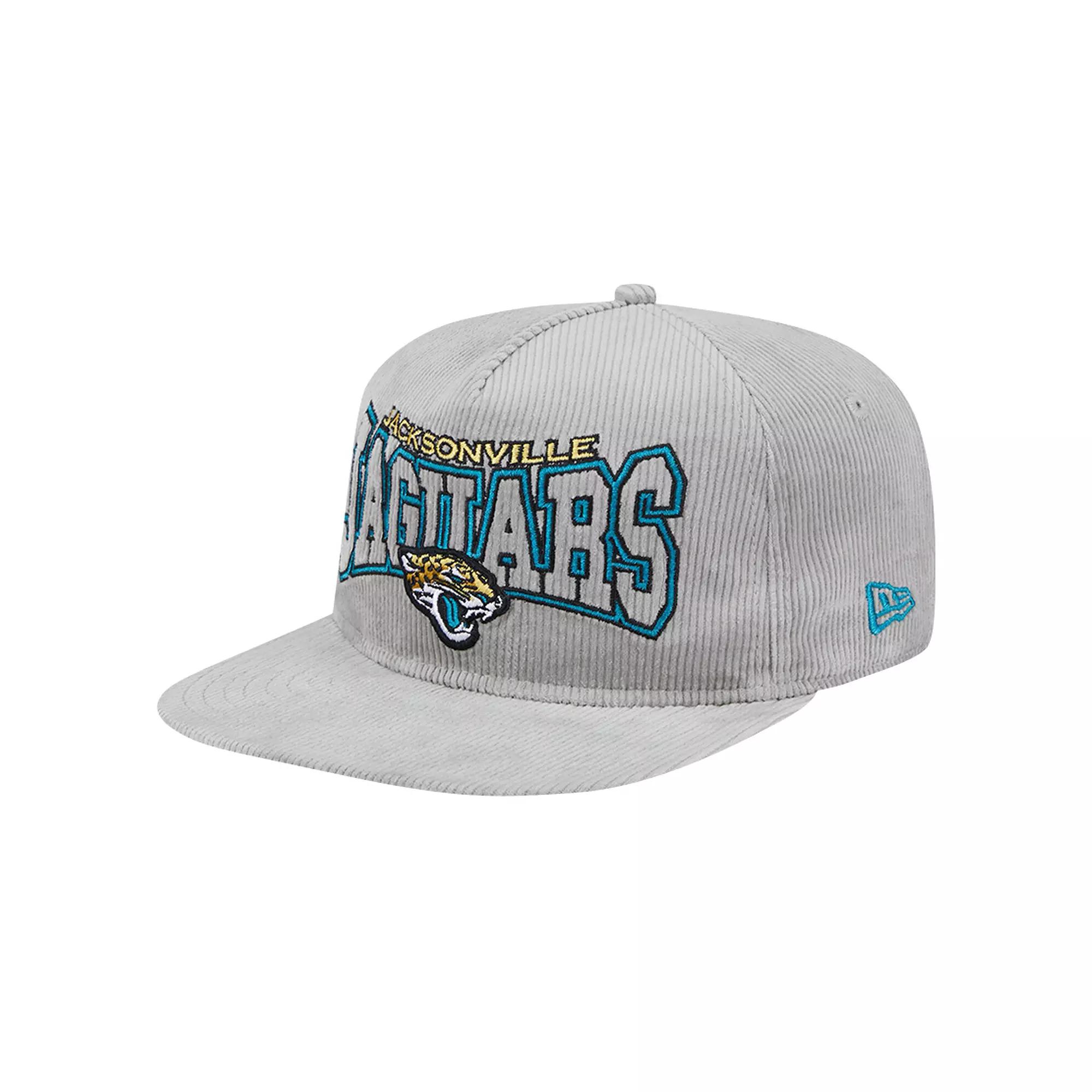Men's New Era Gray Jacksonville Jaguars Corduroy Golfer Adjustable Hat, Grey Product Image