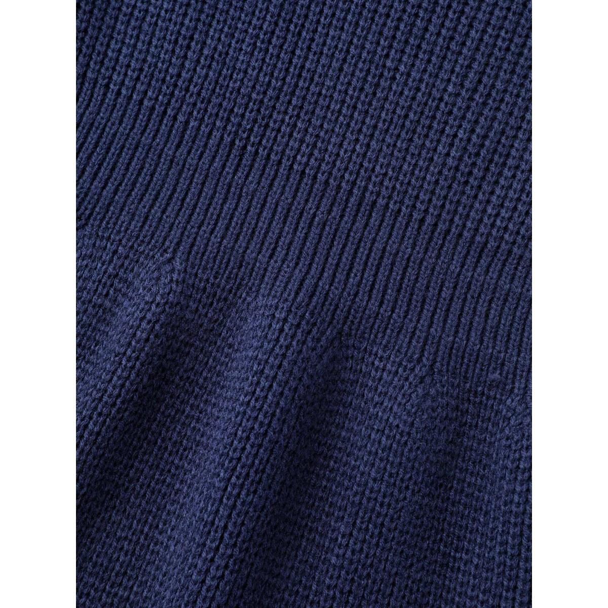 Plus Size Plain Pit Strip Raglan Sleeve Sweater Dress Indigo Women Elegant Bodycon Long Sleeve Everyday Sweater Dresses BloomChic 30/6X Product Image