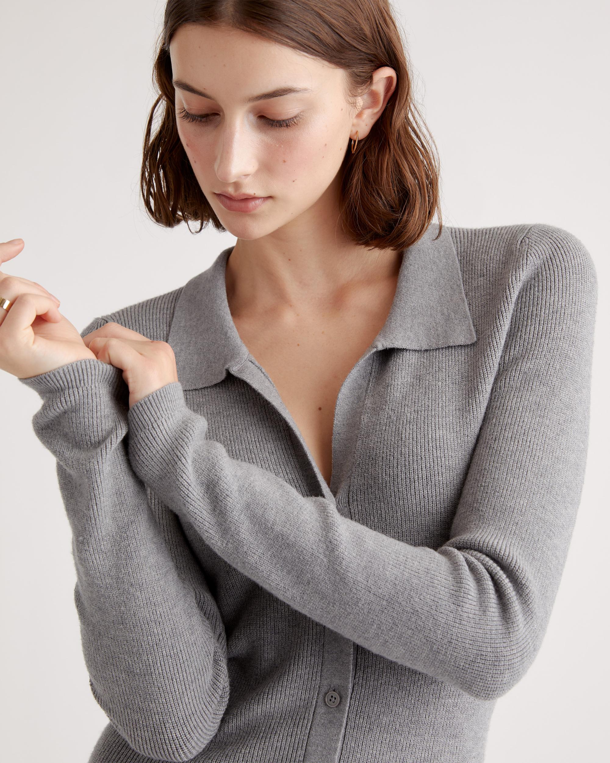 Quince | Women's Eco-Knit Button-Up Sweater Dress Viscose Product Image