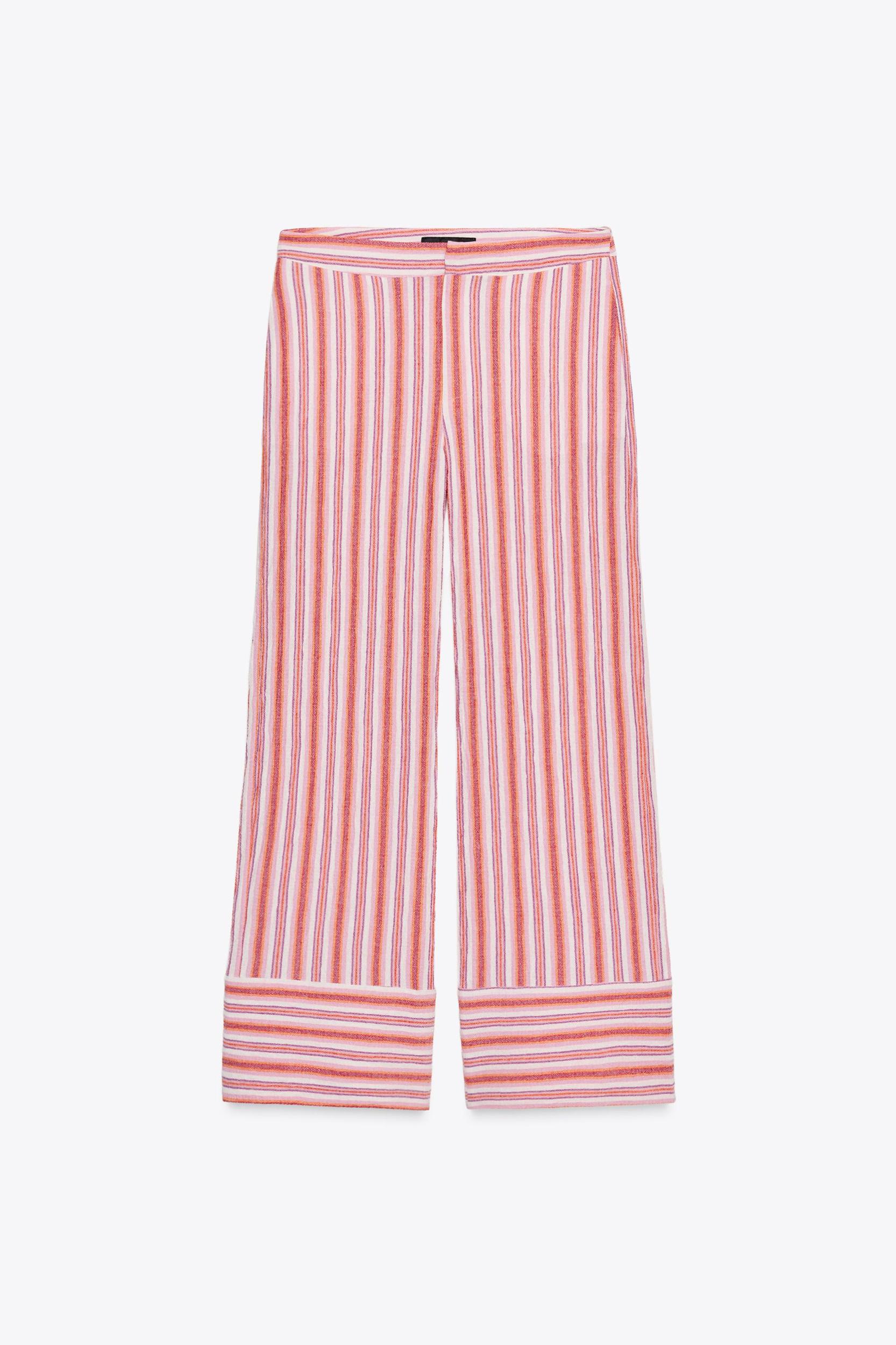 STRIPED WIDE RUSTIC PANTS Product Image