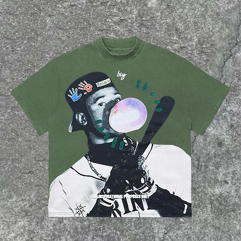 Unisex Men's Vintage Baseball Boys Graphic Print T-Shirt Product Image