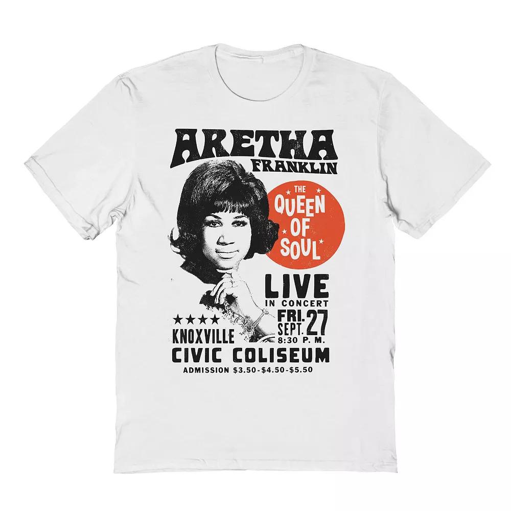 Men's Aretha Franklin Vintage Poster Graphic Tee, Size: Large, White Product Image