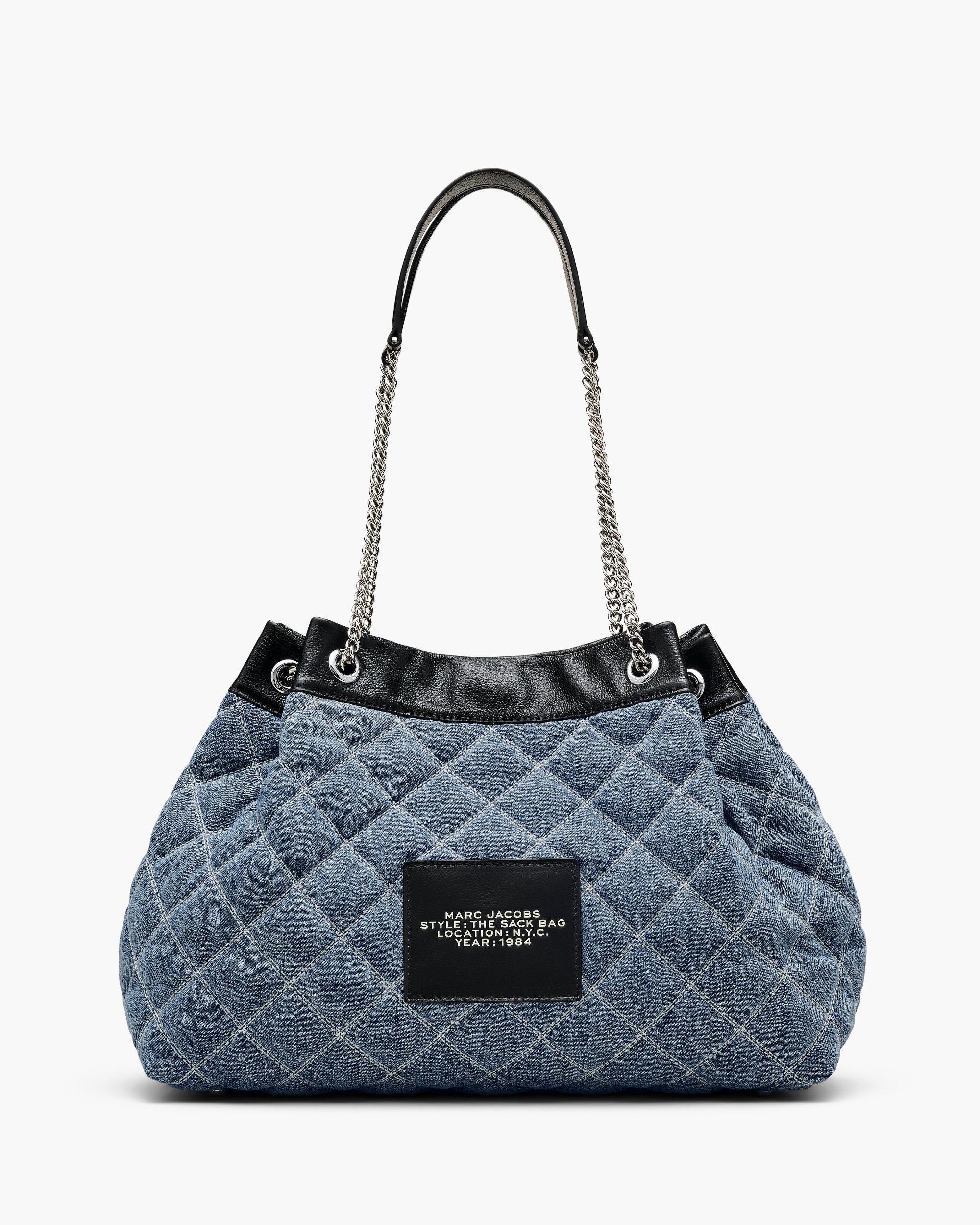 The Quilted Denim Large Chain Sack Bag Product Image