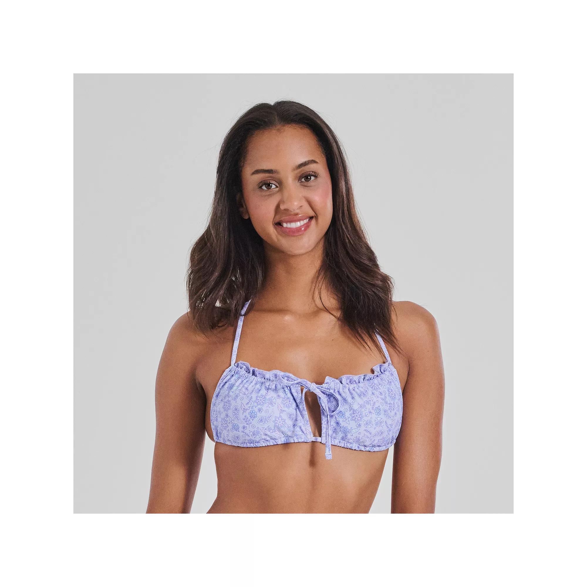 Juniors' Ninety-Nine° Merrow Cut Out Bralette Bikini Top, Women's,  Product Image