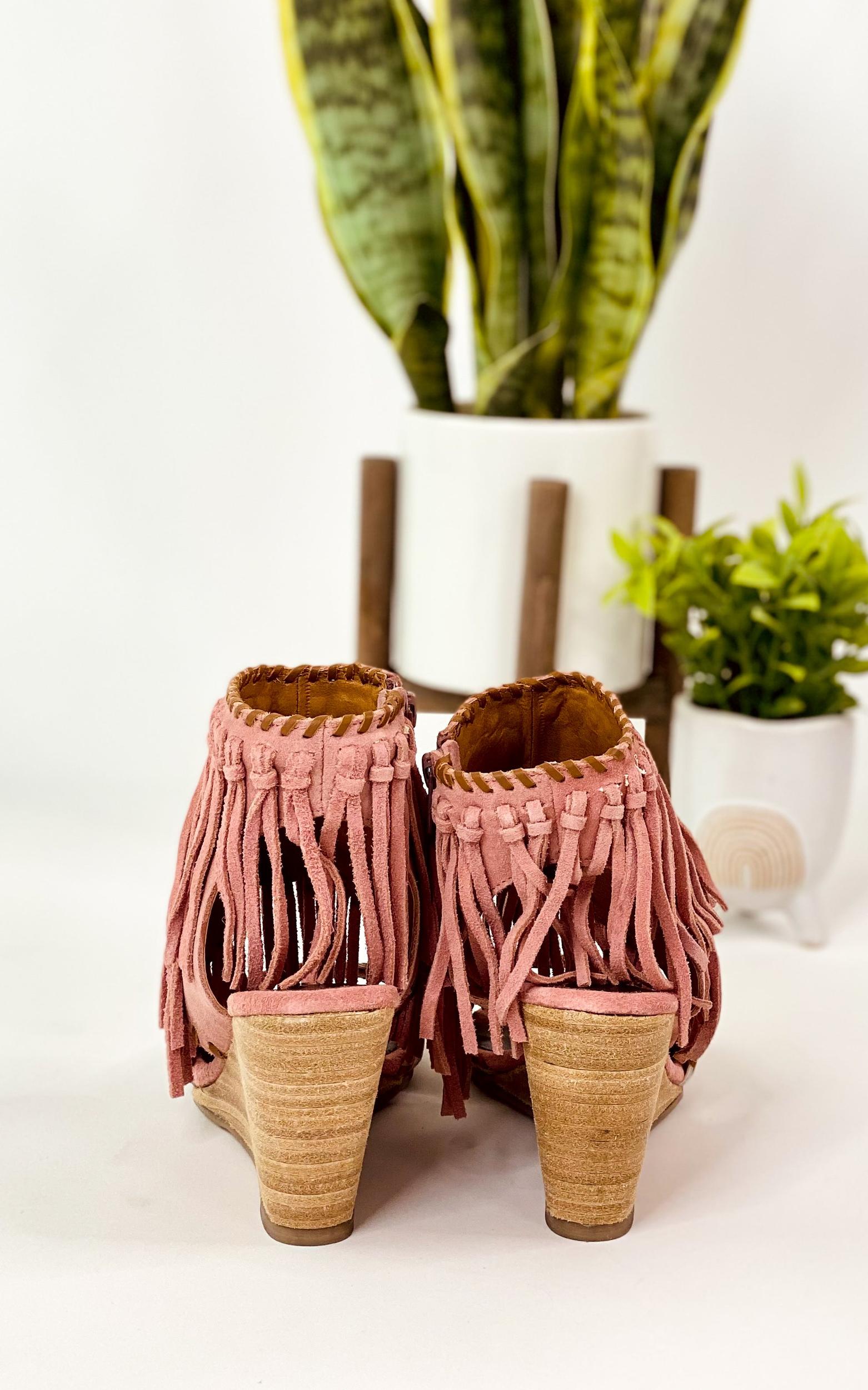 True Fringe Wedge in Blush Product Image