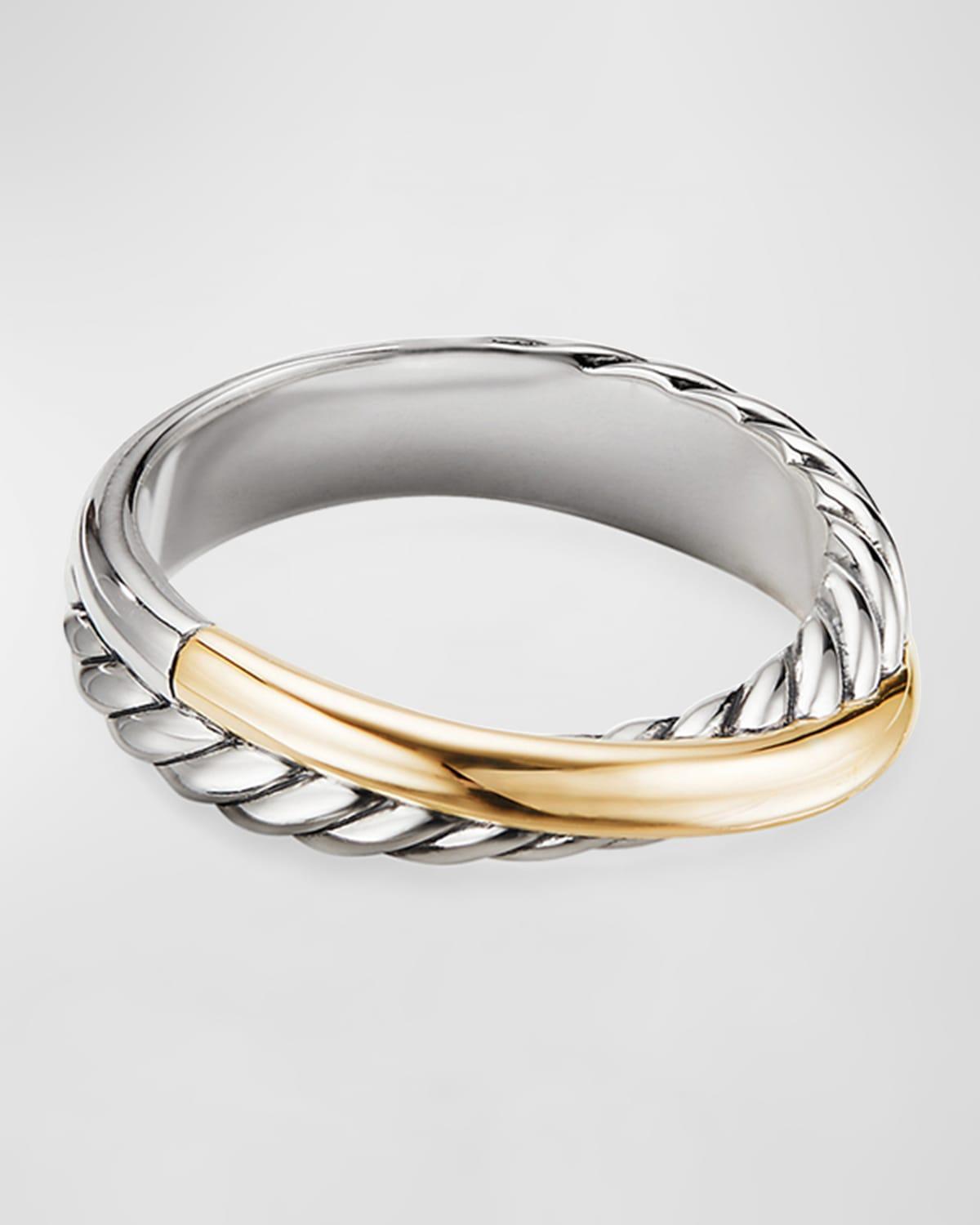 Womens Crossover Band Ring in Sterling - Product Image