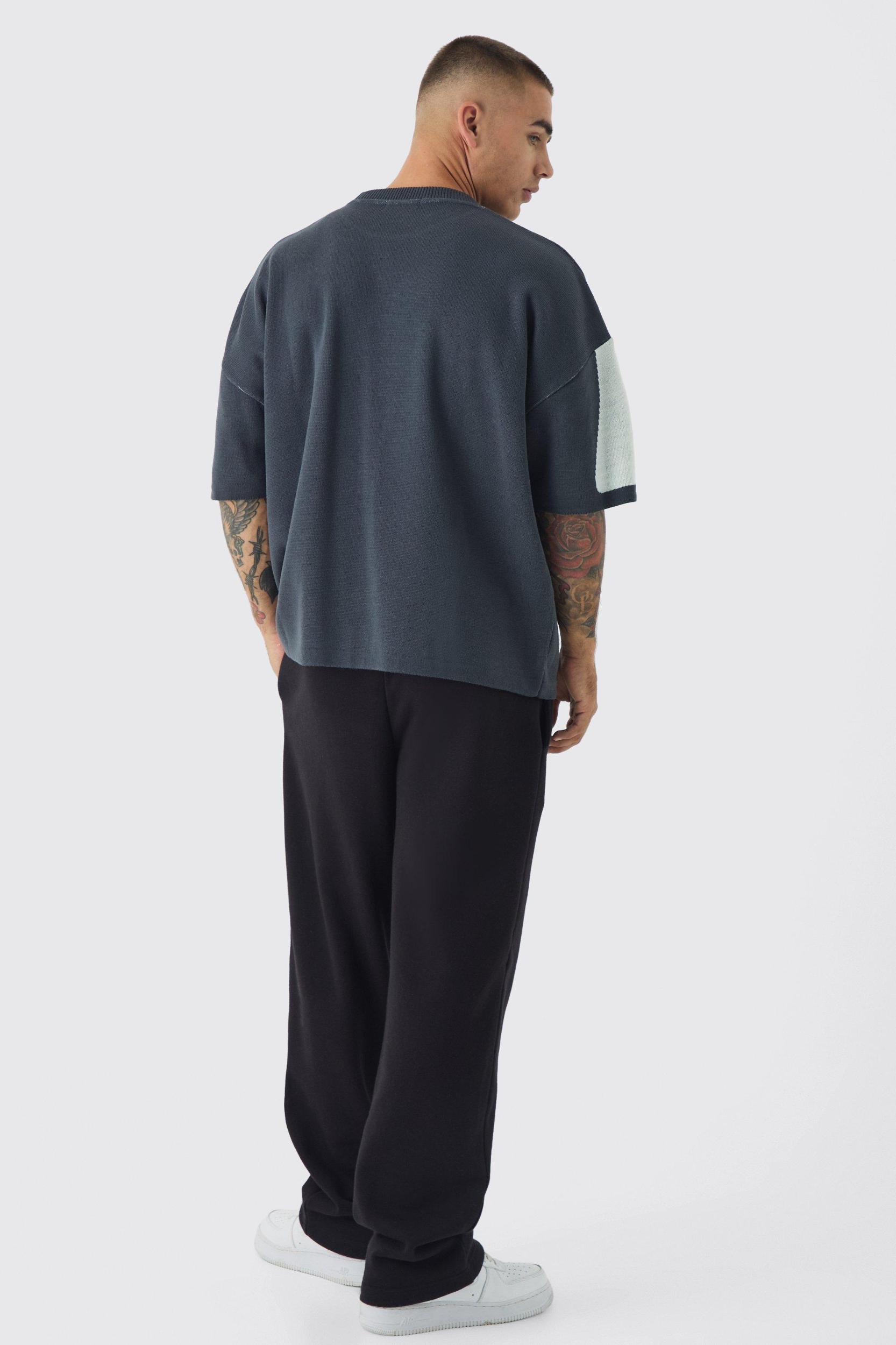 Oversized Moto 100 Knitted T-Shirt | boohooMAN USA Product Image