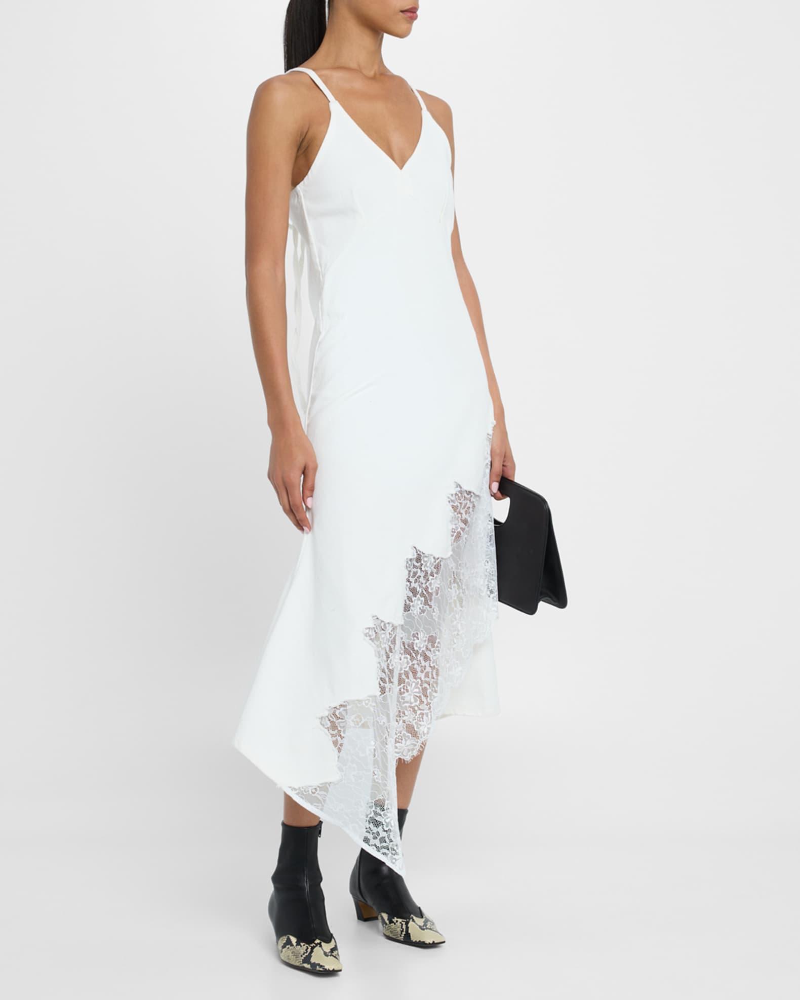 Strappy Denim and Lace Midi Dress Product Image