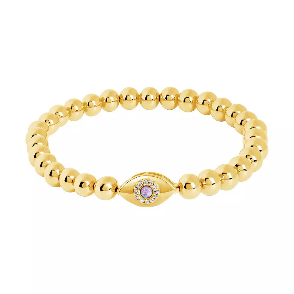 MC Collective Evil Eye Beaded Bracelet, Women's, Gold Tone Product Image