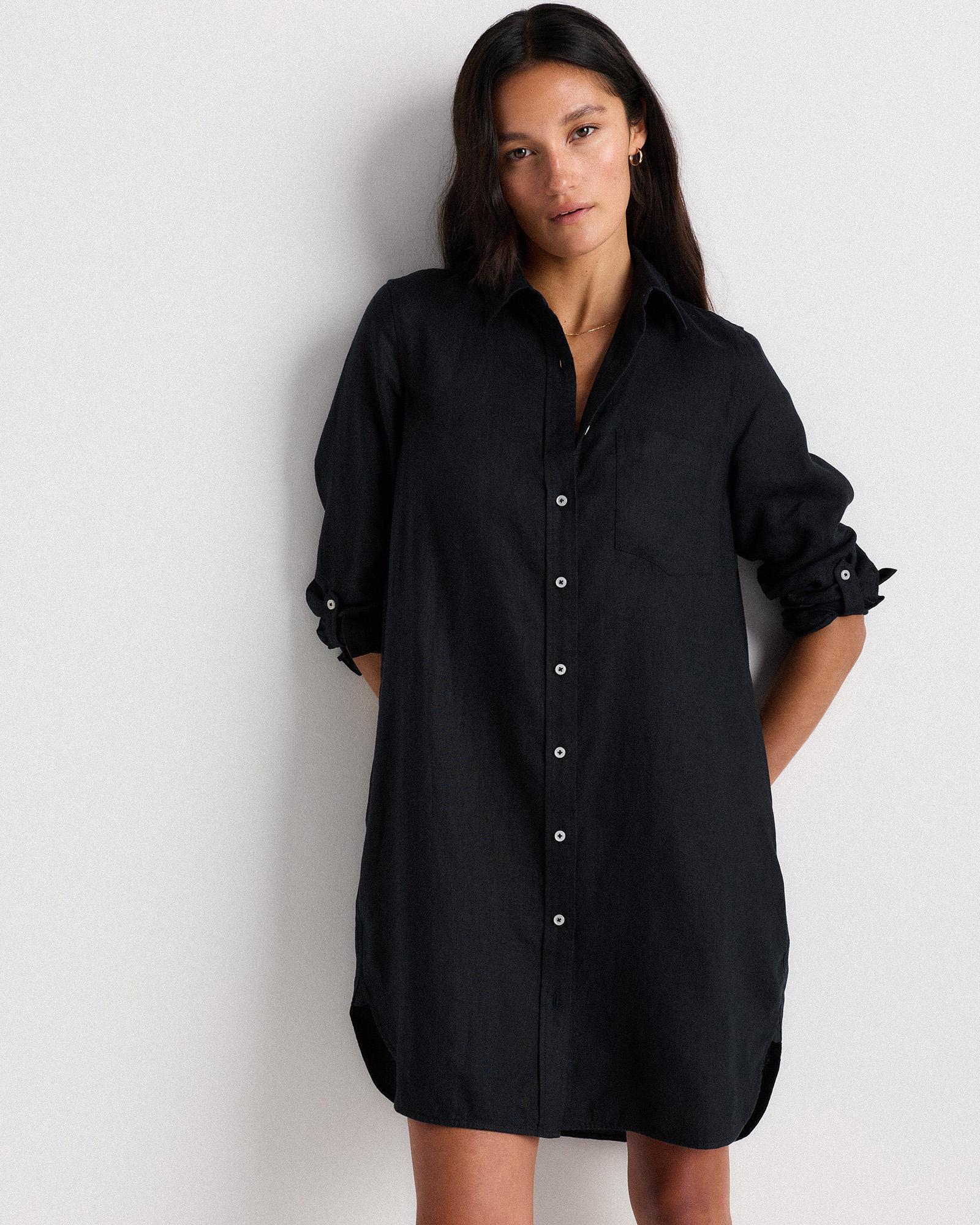 Quince | Women's 100% European Linen Shirt Dress Organic Linen Product Image