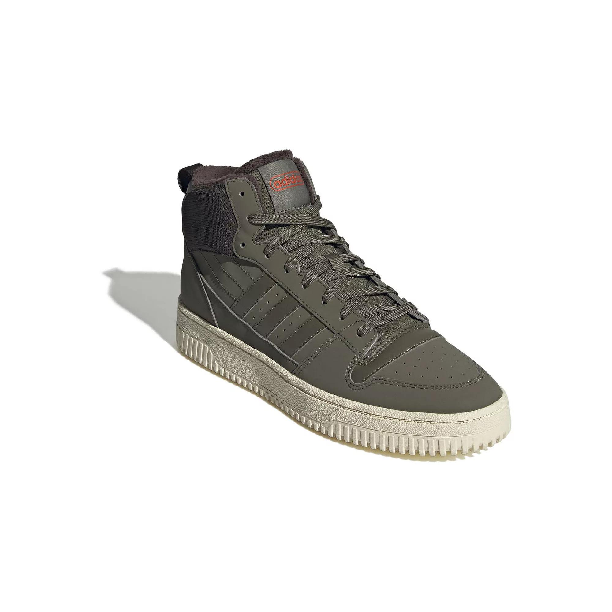 adidas Break Start Mid Men's Winterized Basketball Shoes, Size: 7.5, Olive Brown Cream Product Image