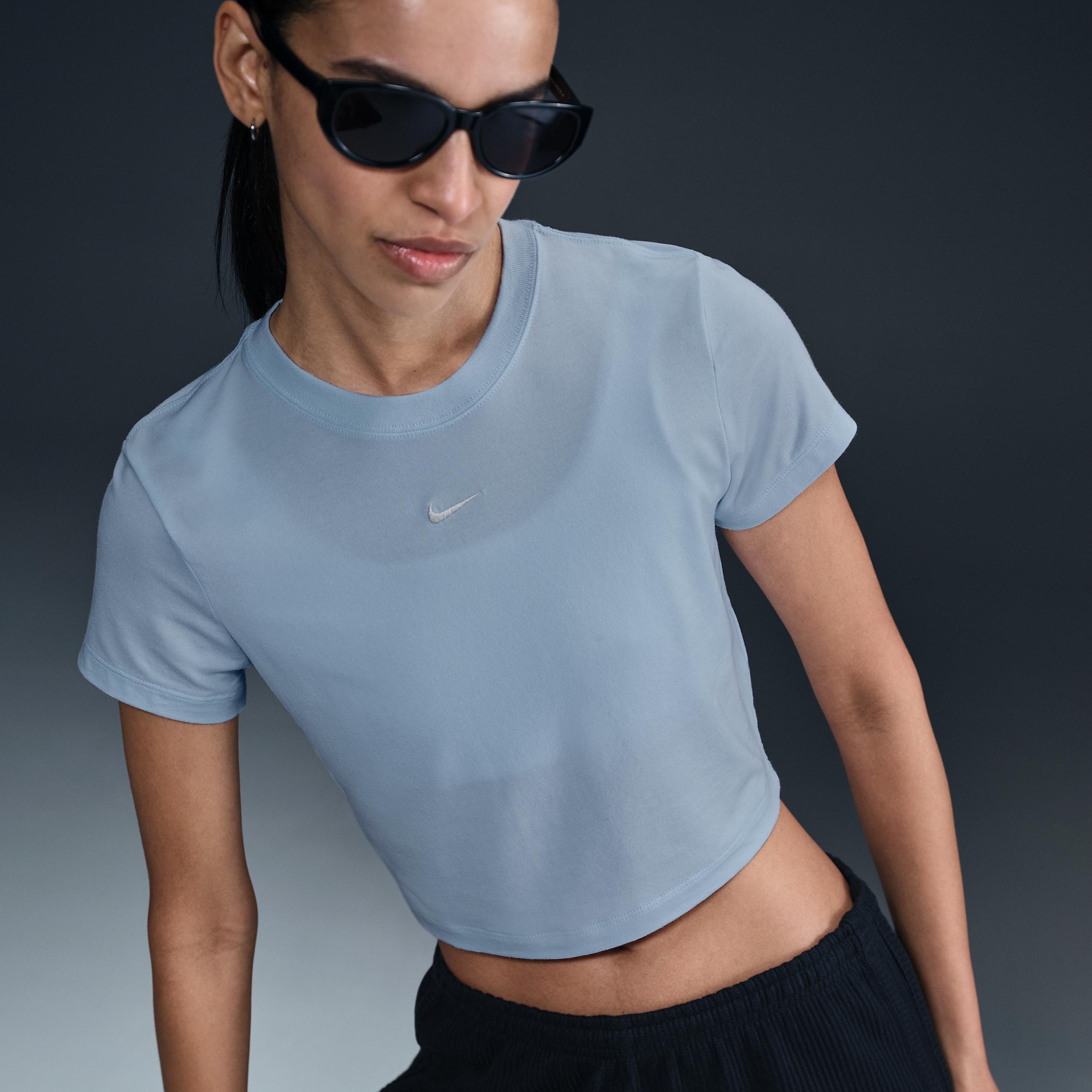 Womens Nike Sportswear Chill Knit Cropped T-Shirt | HF9538-423 Product Image
