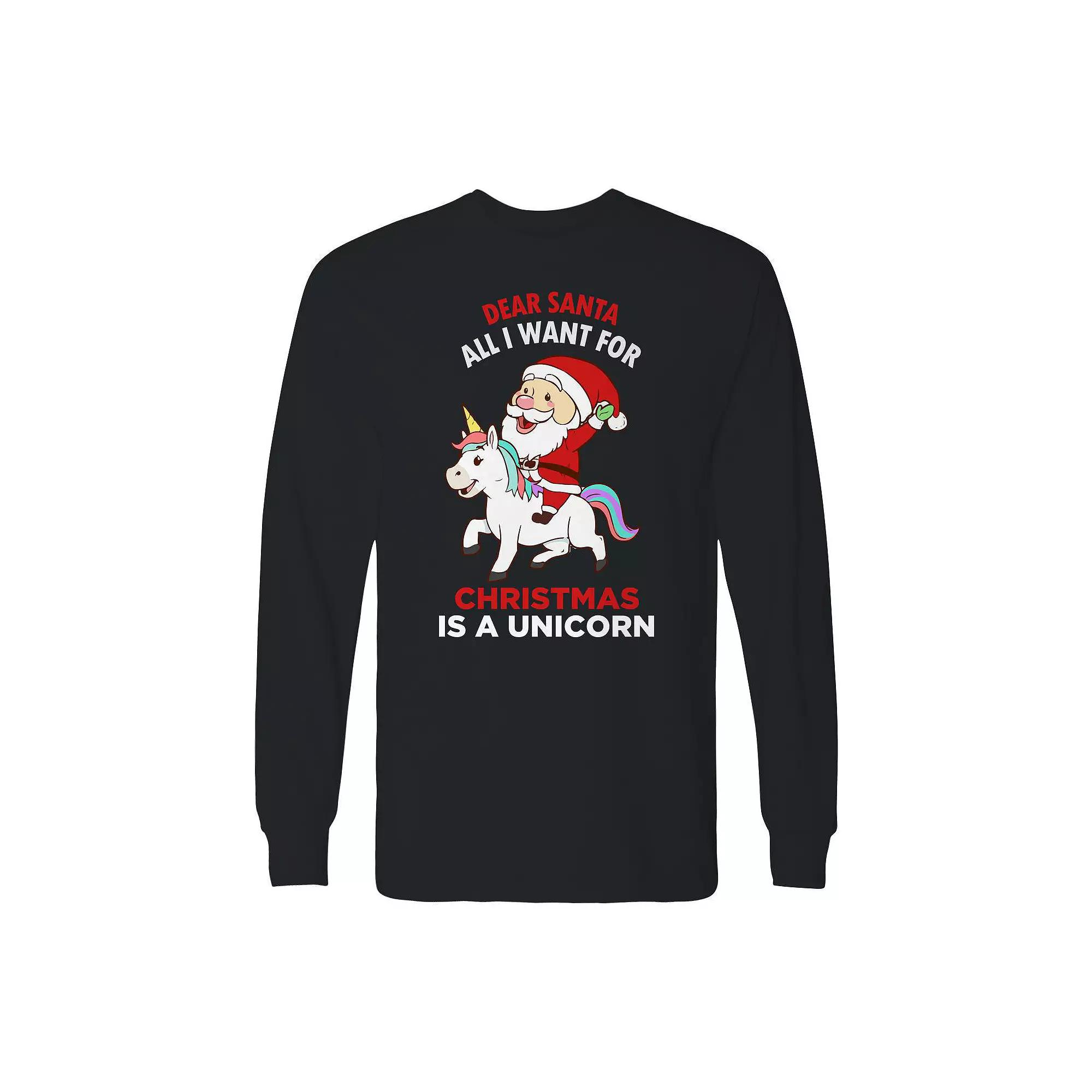 Men's Christmas Dear Santa Unicron Long Sleeve Graphic Tee, Adult Unisex,  Product Image