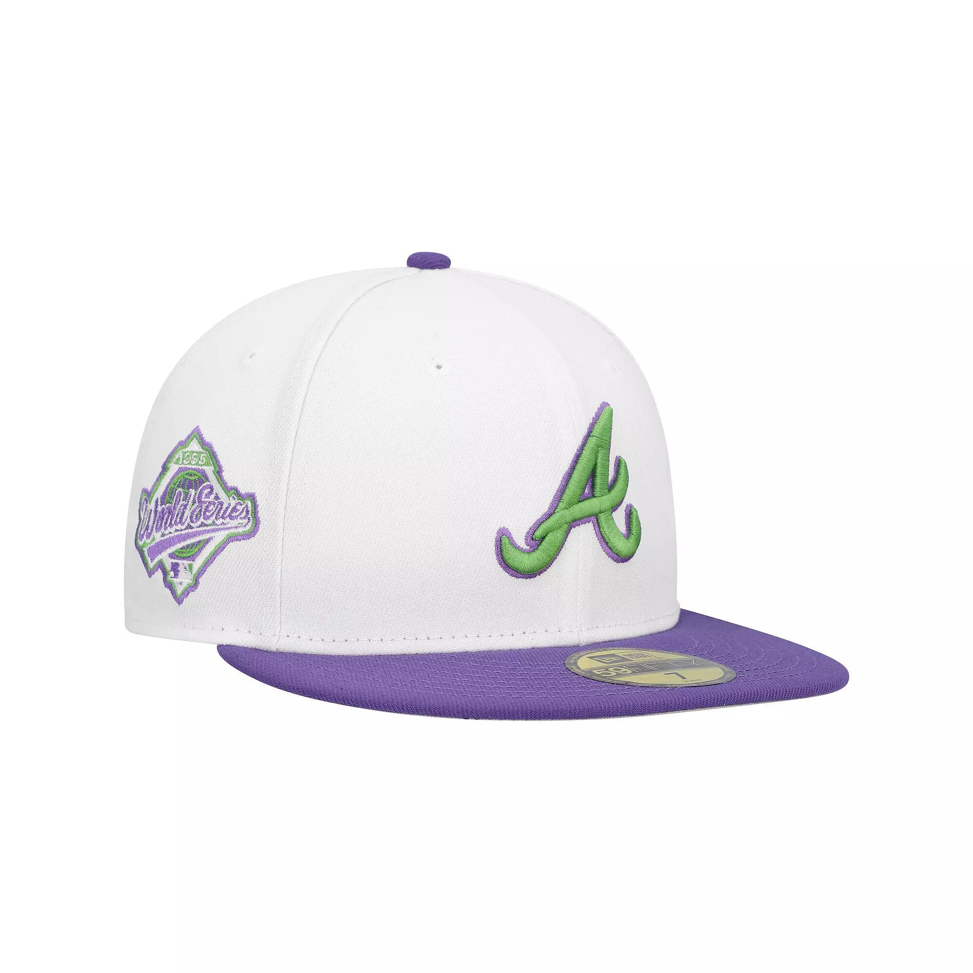 Men's New Era White Atlanta Braves  Side Patch 59FIFTY Fitted Hat, Size: 8 Product Image