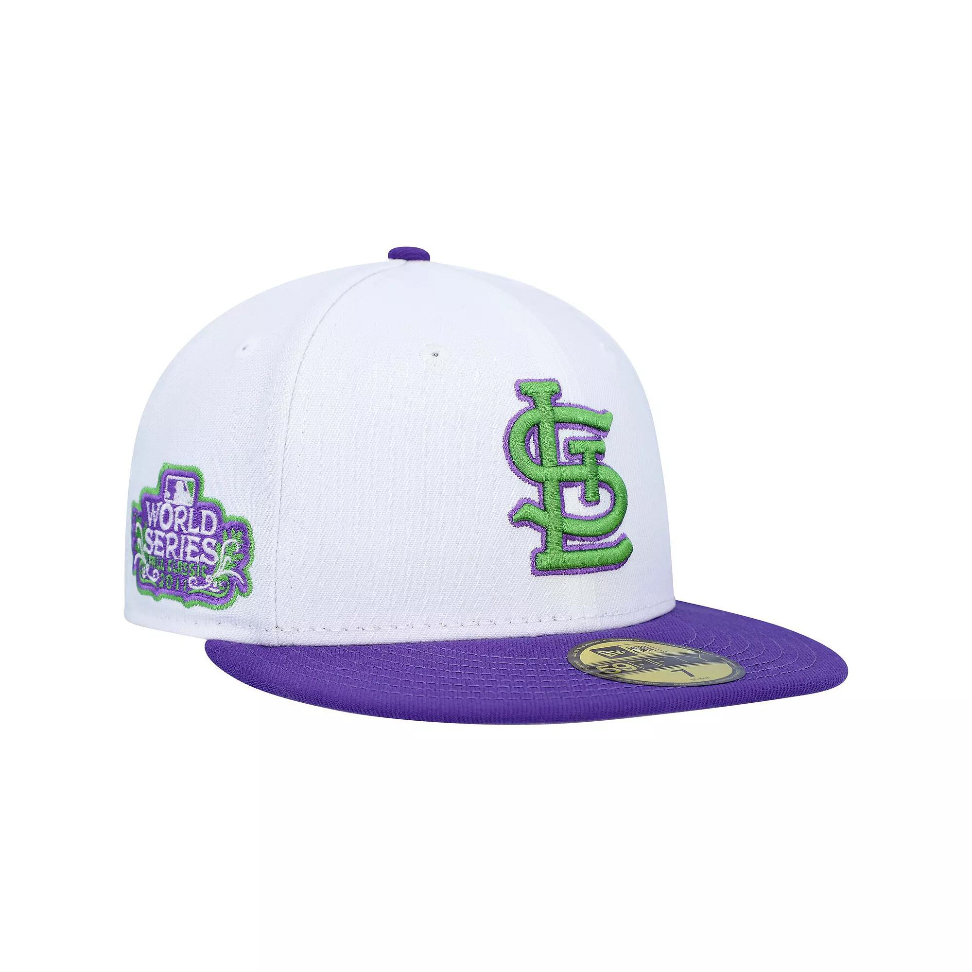 Men's New Era White St. Louis Cardinals 2011 World Series Side Patch 59FIFTY Fitted Hat,  Product Image