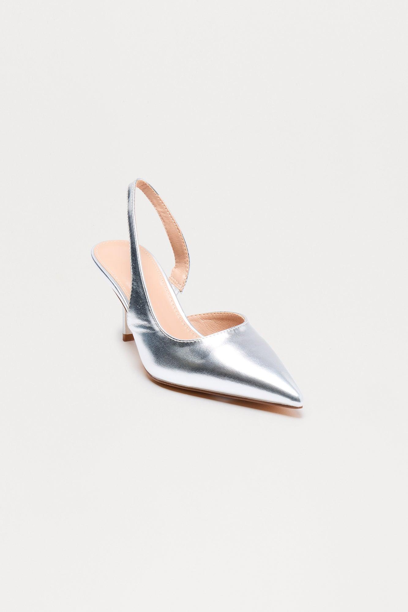 Pam Slingback Pumps - Silver Female Product Image