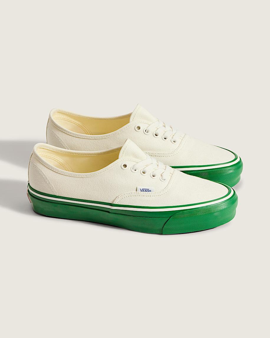 Premium Authentic Duck Canvas Shoe in White / Green| Vans US Product Image