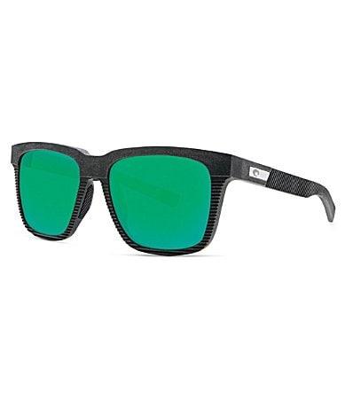 Costa Pescador Untangled Polarized Square Sunglasses - Net Gray Green Mirror Product Image