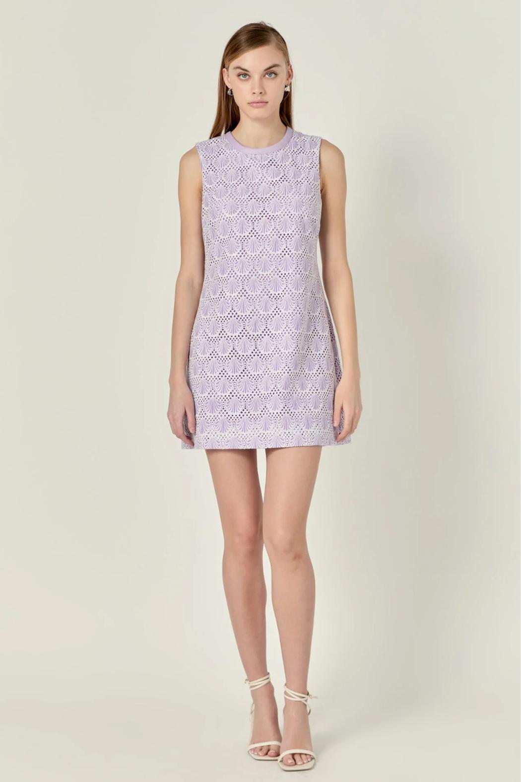 Crochet Lace Mini Dress Product Image