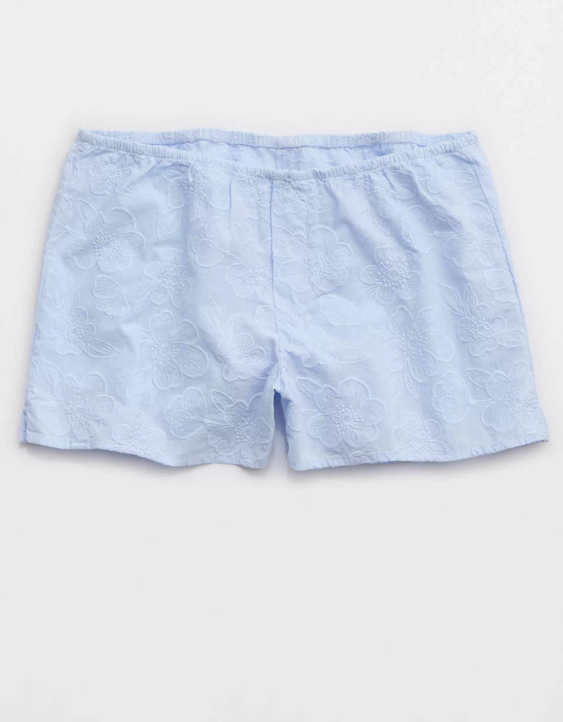 Aerie Off-Duty Embroidered Cotton Boxer Product Image