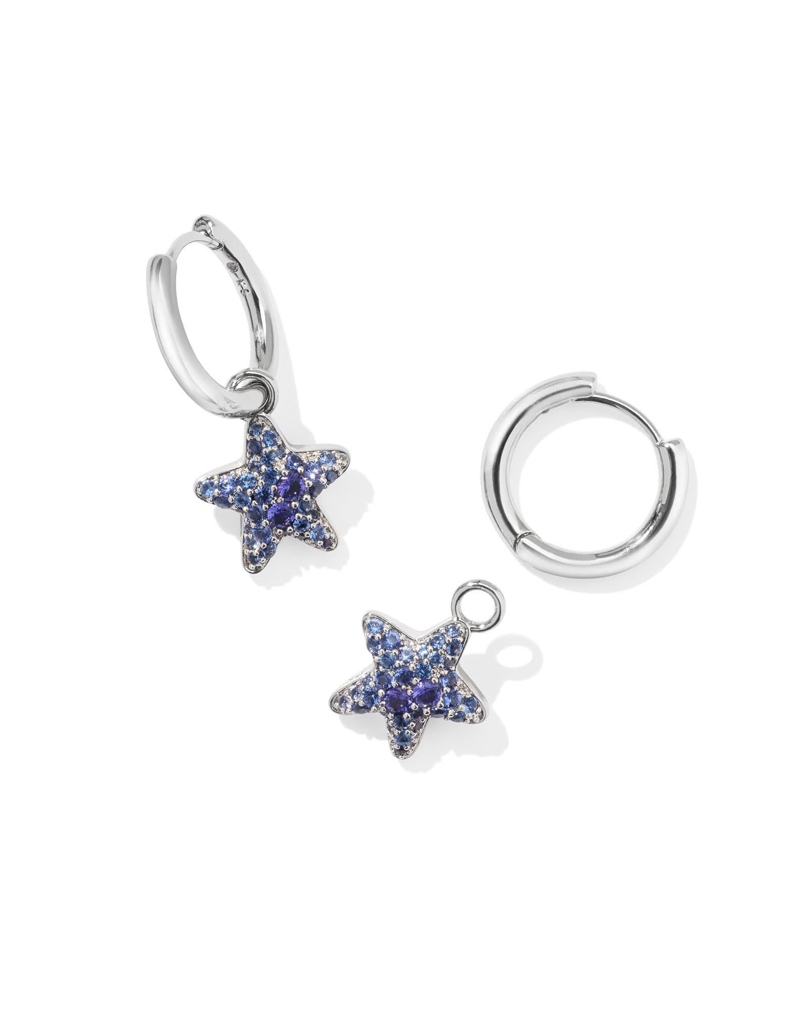 Jae Star Silver Pave Huggie Earrings Product Image