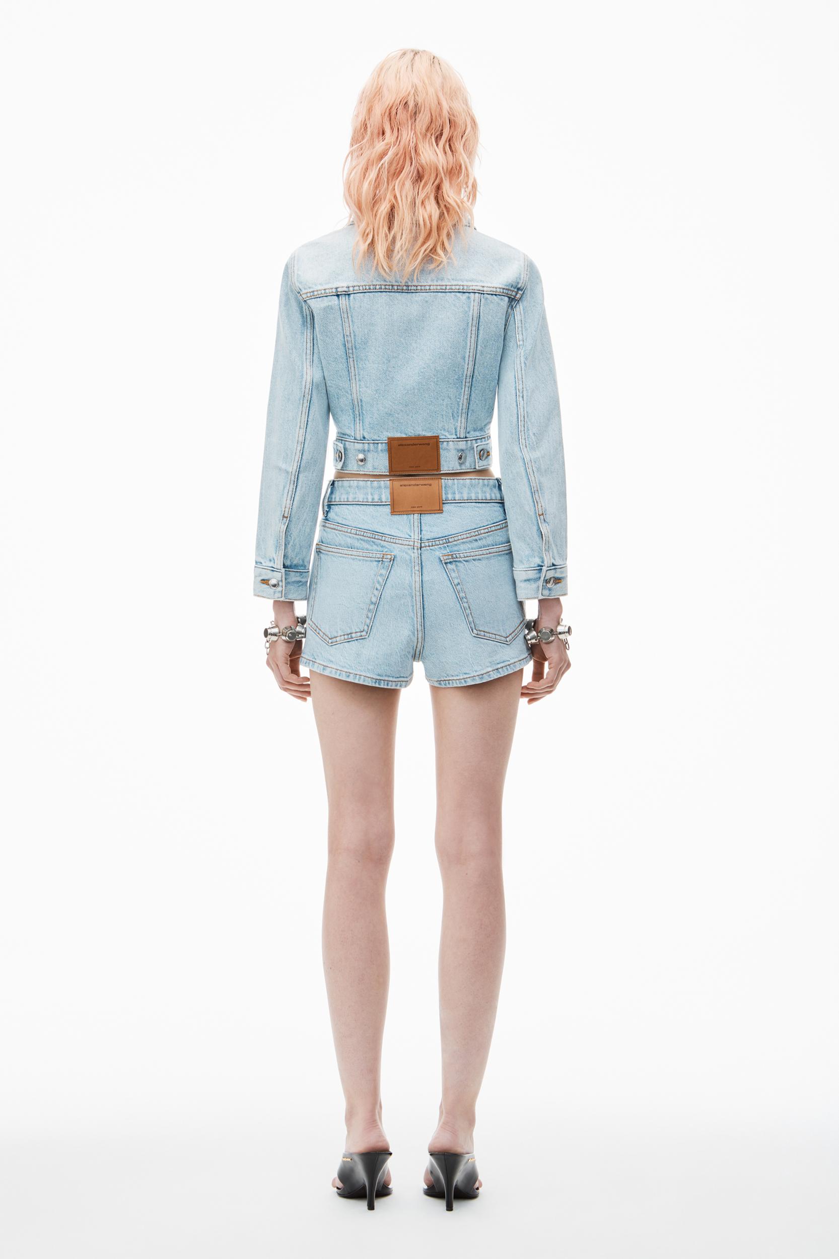 Mid Rise Mini Skort In Comfort Stretch Denim Product Image