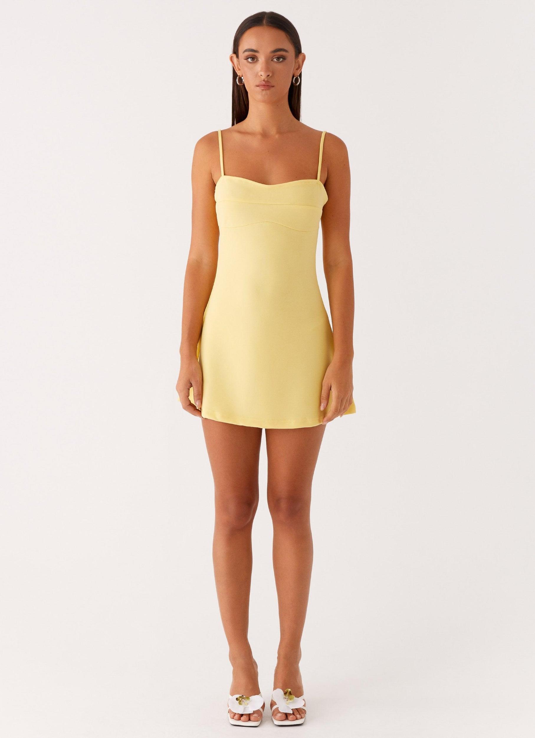 Cindy Mini Dress - Yellow Product Image