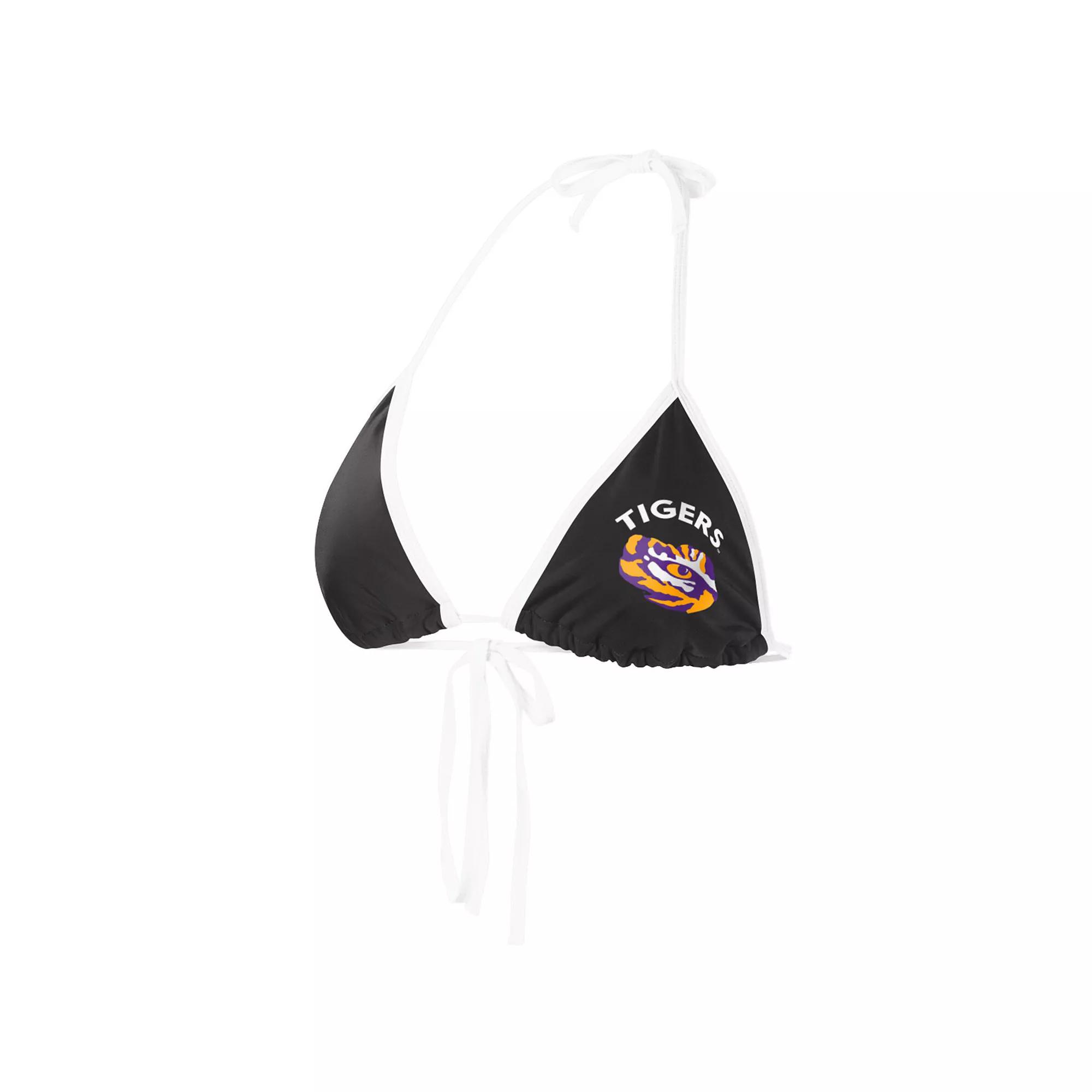 Women's G-III 4Her by Carl Banks Black LSU Tigers Perfect Match Bikini Top, Size: Medium Product Image