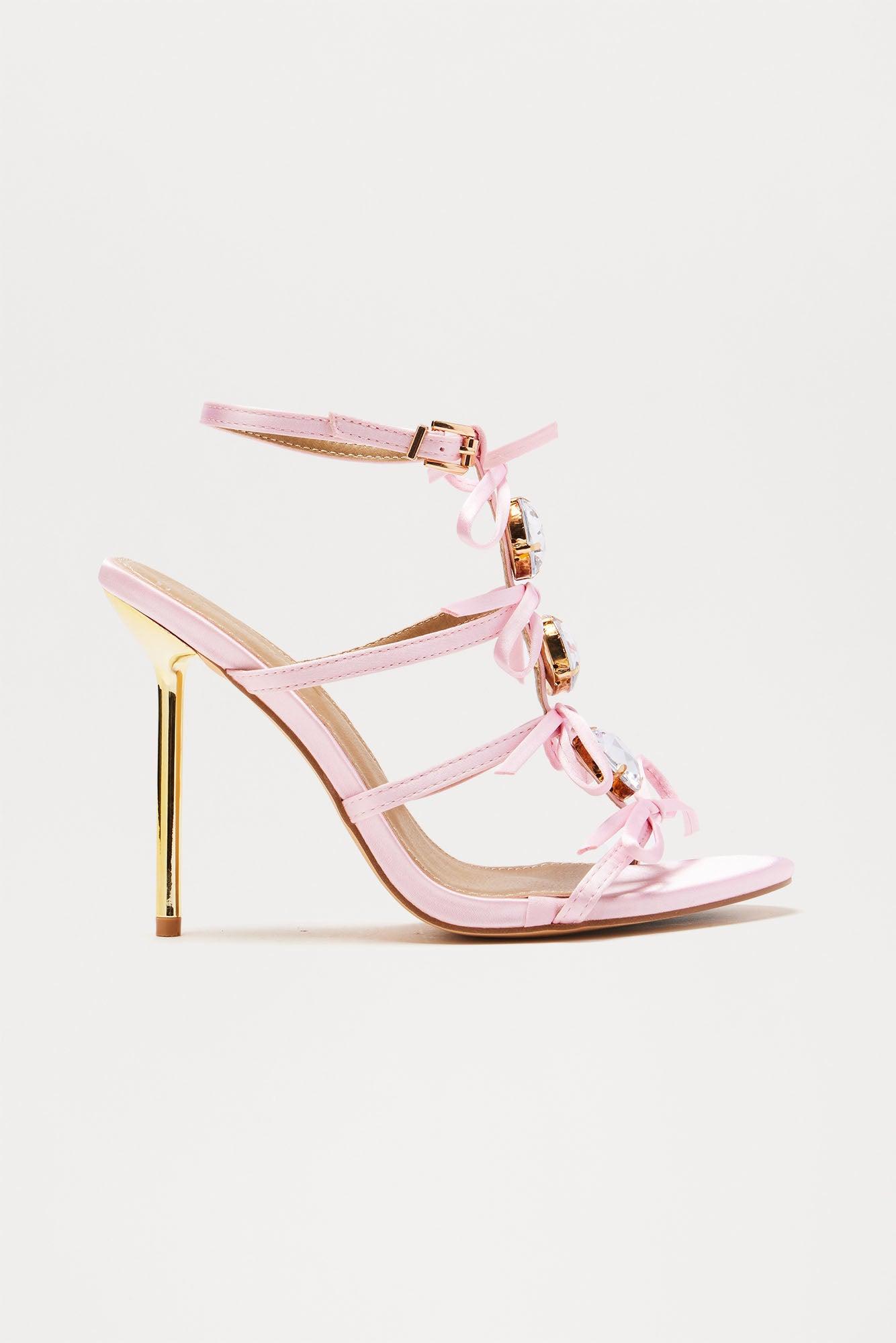 Orianna Jewel Bow Stiletto Heels - Pink Female Product Image