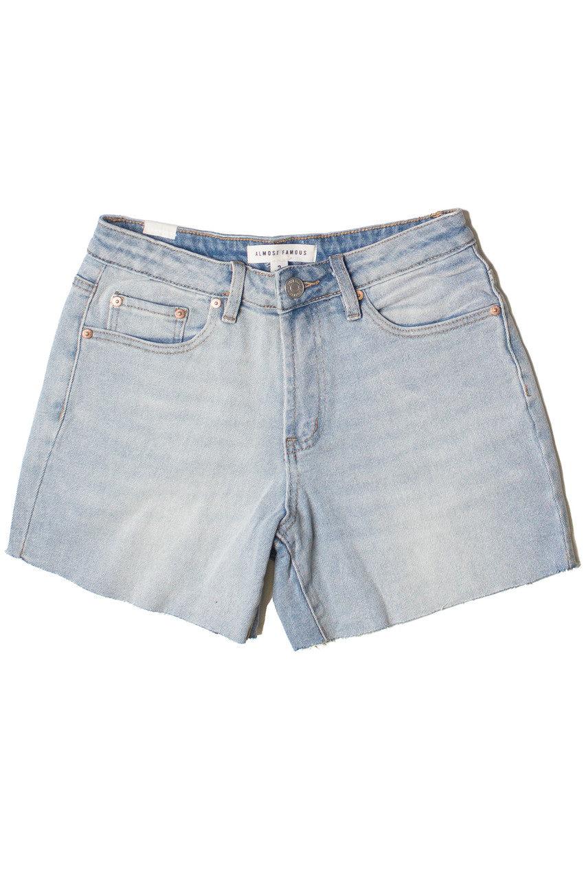 Light Wash Cut Off Denim Shorts Product Image