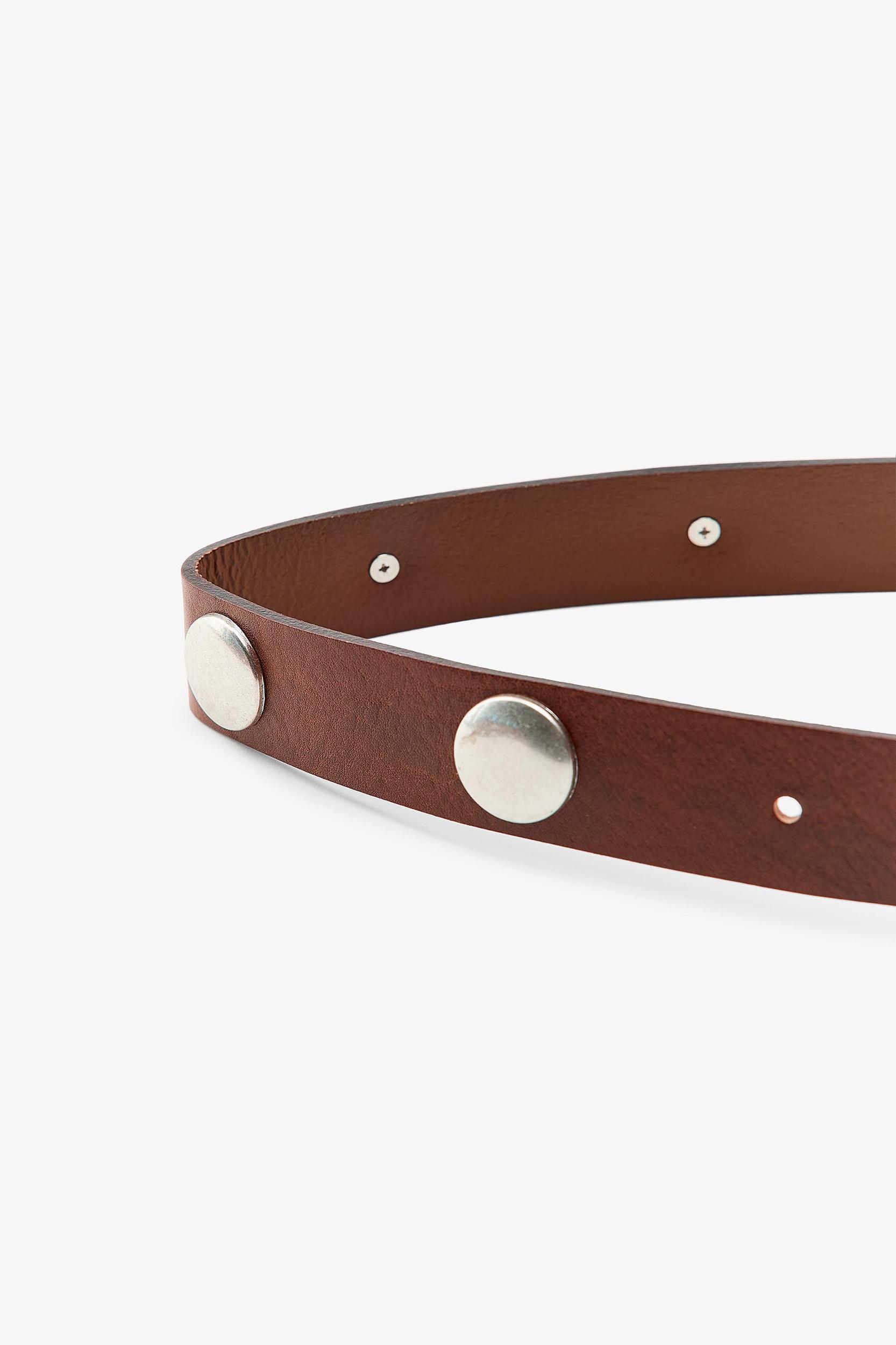 STUDDED LEATHER BELT Product Image