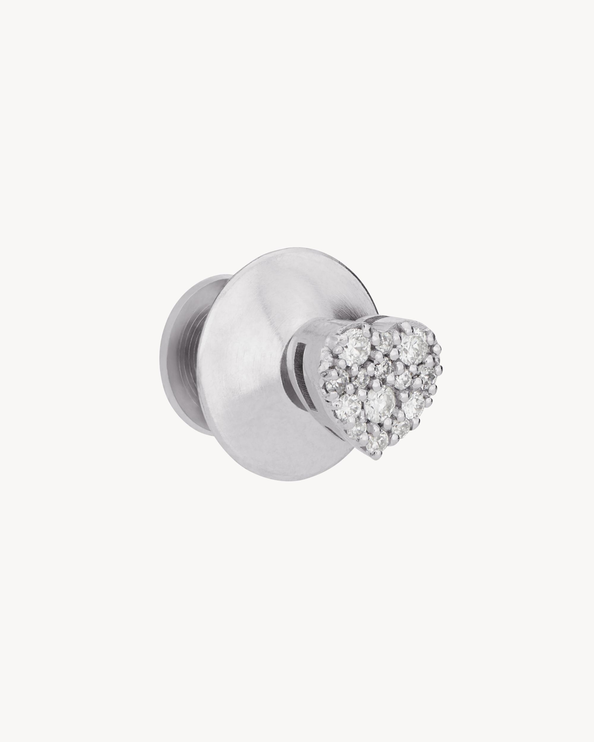 Charm brooches in 18K grey gold and diamonds Product Image